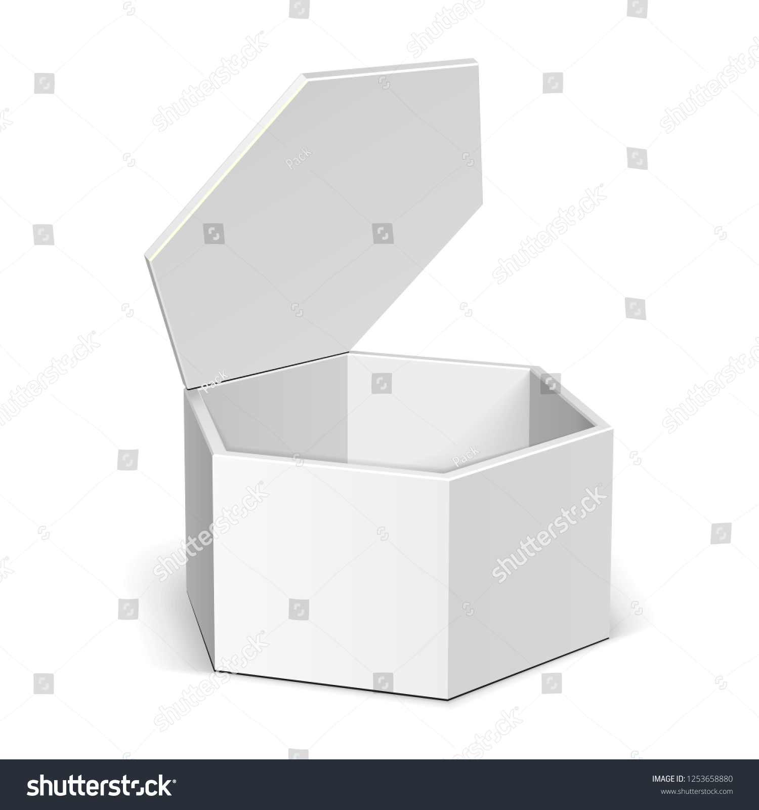 White Cardboard Hexagon Box Packaging Food Stock Vector Royalty Free