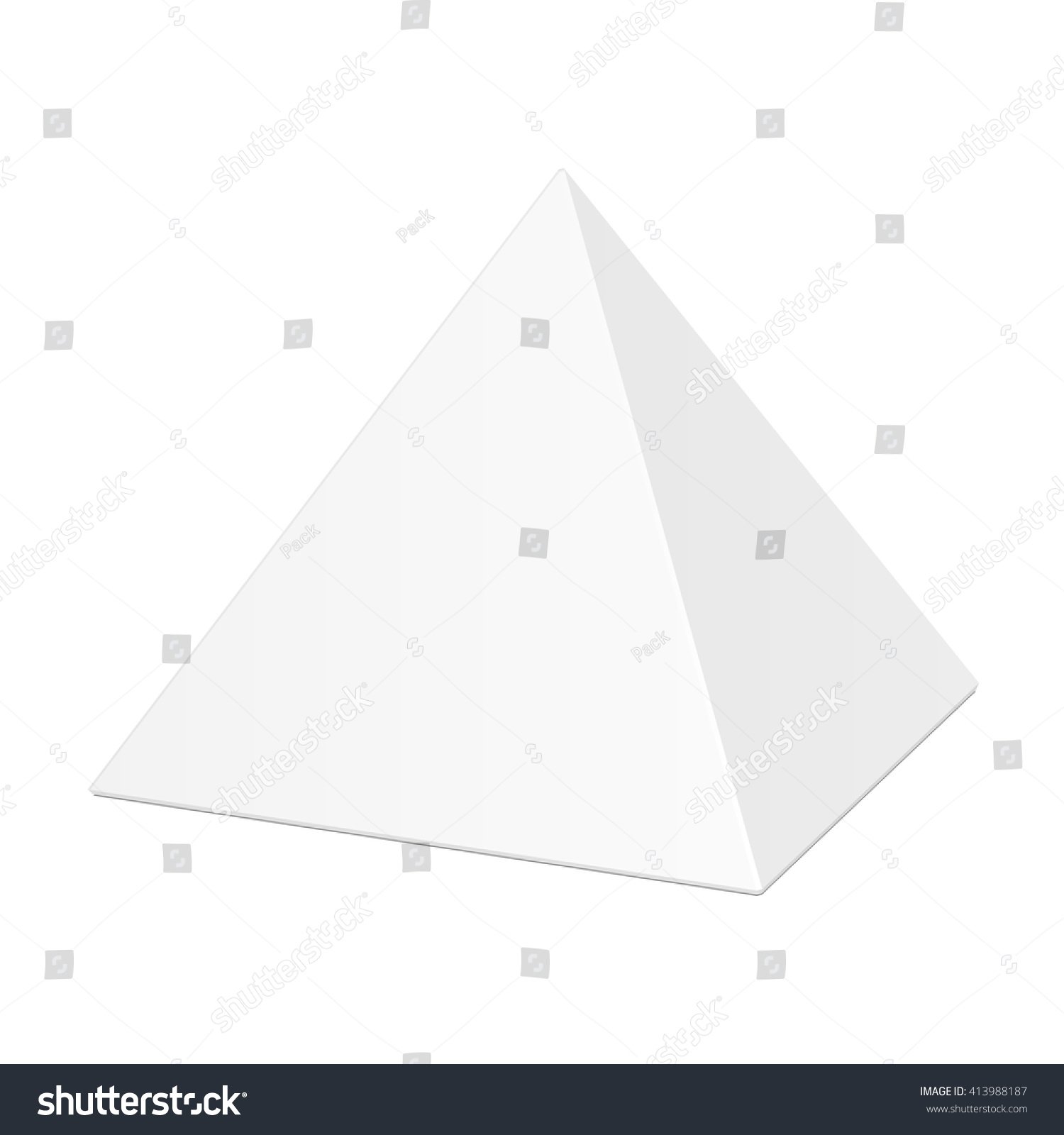 Download White Cardboard Pyramid Triangle Box Packaging Stock Vector 413988187 - Shutterstock