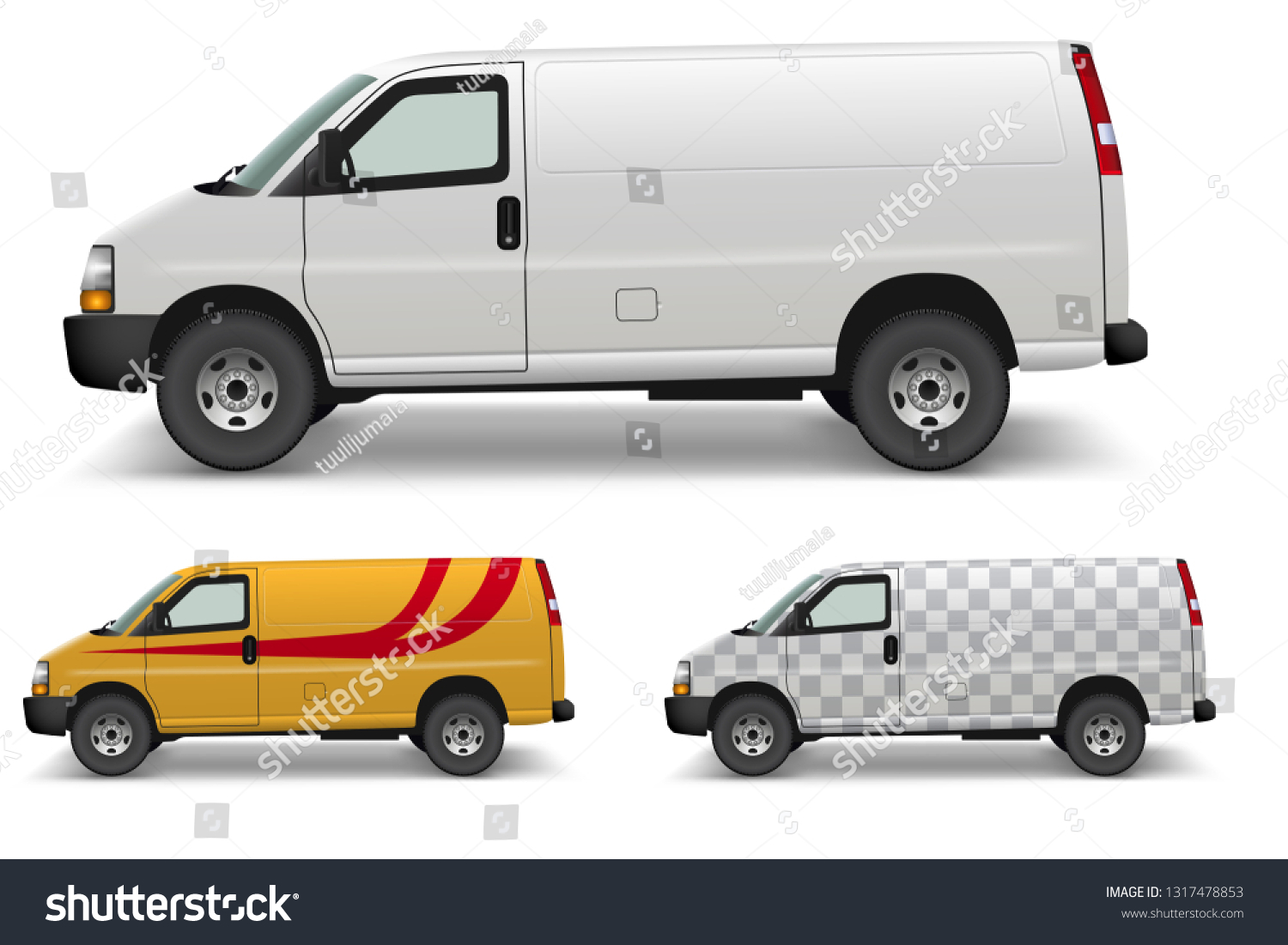 Download White Cargo Van Side Design Mockup Stock Vector Royalty Free 1317478853