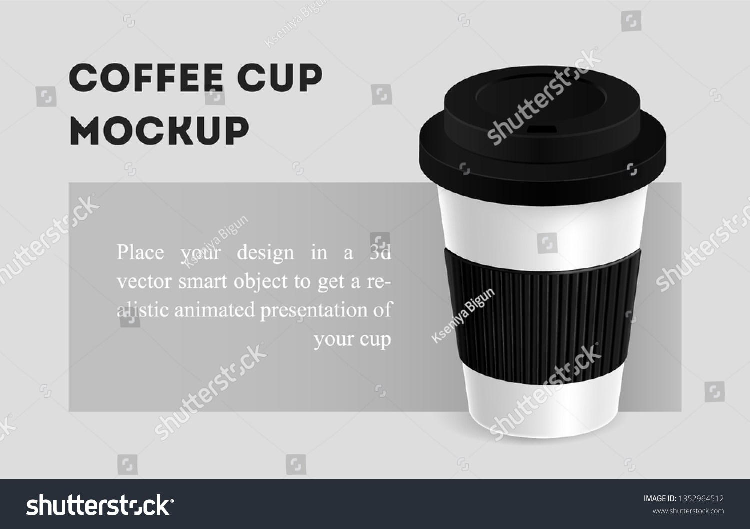 Download White Coffee Cup Holder Mockup On Stock Vector Royalty Free 1352964512