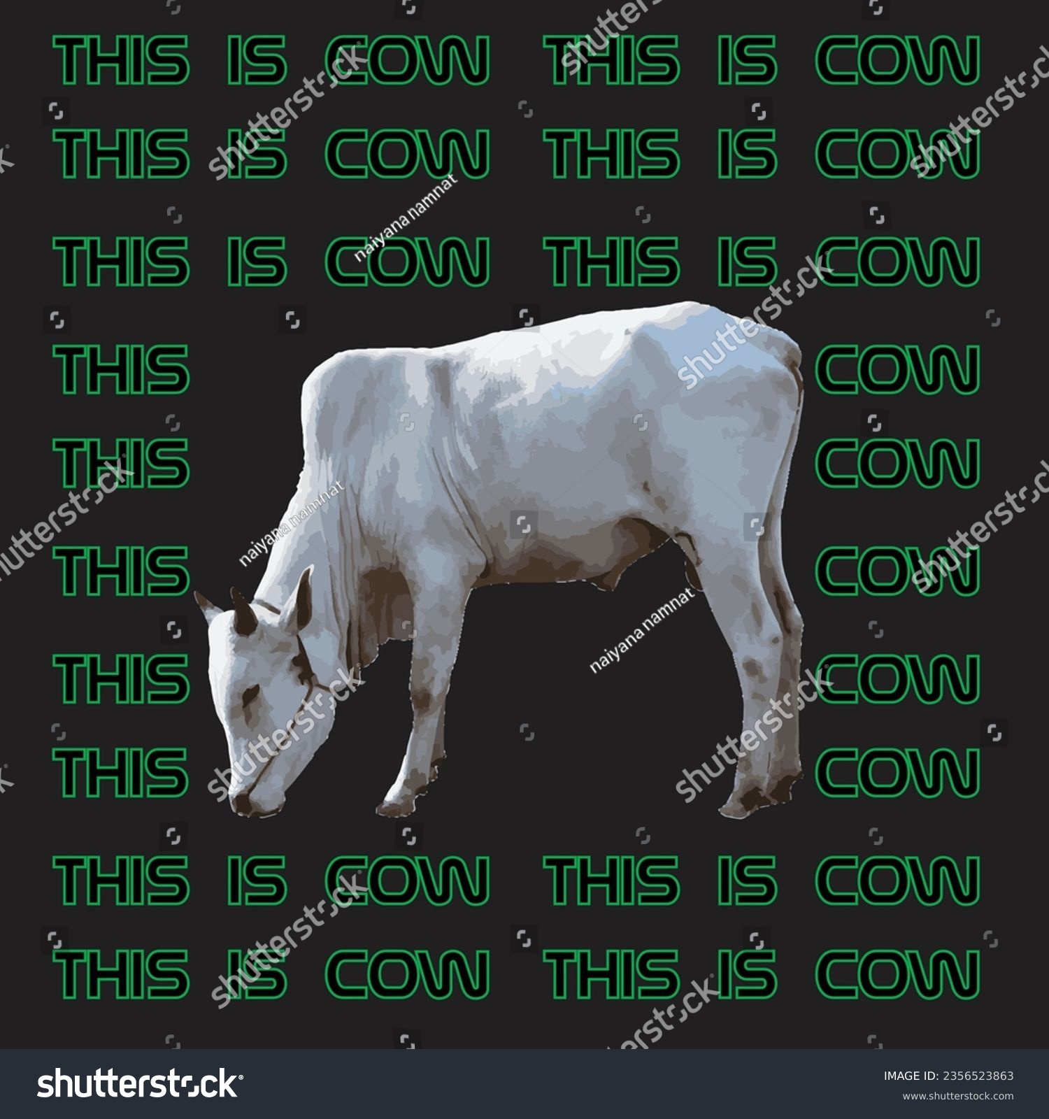SVG of white cow on a black background svg