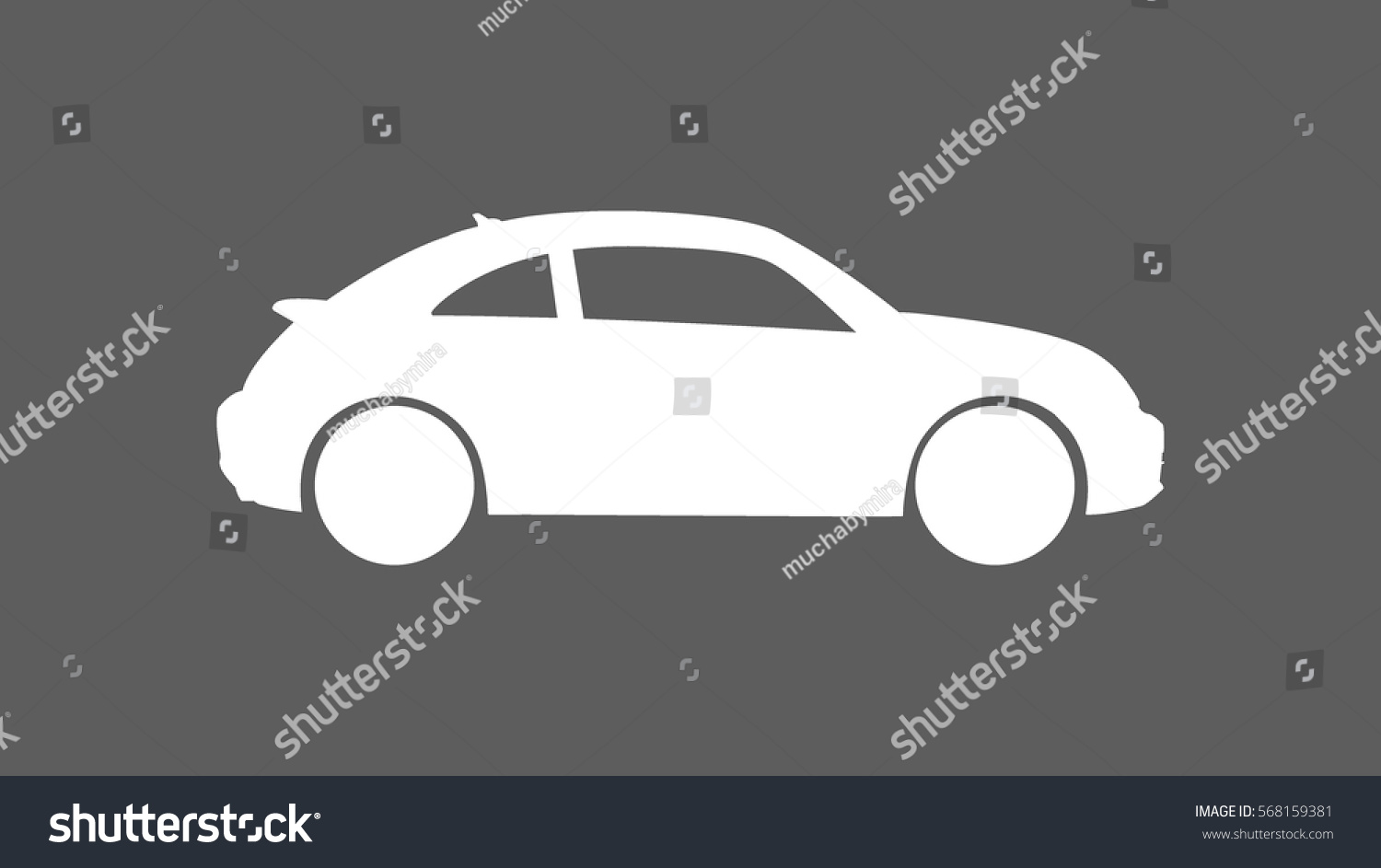 左右に向かって右向きの白いかわいい車のアイコン フラットな暗いグレー16 9のワイドスクリーン比 のベクター画像素材 ロイヤリティフリー