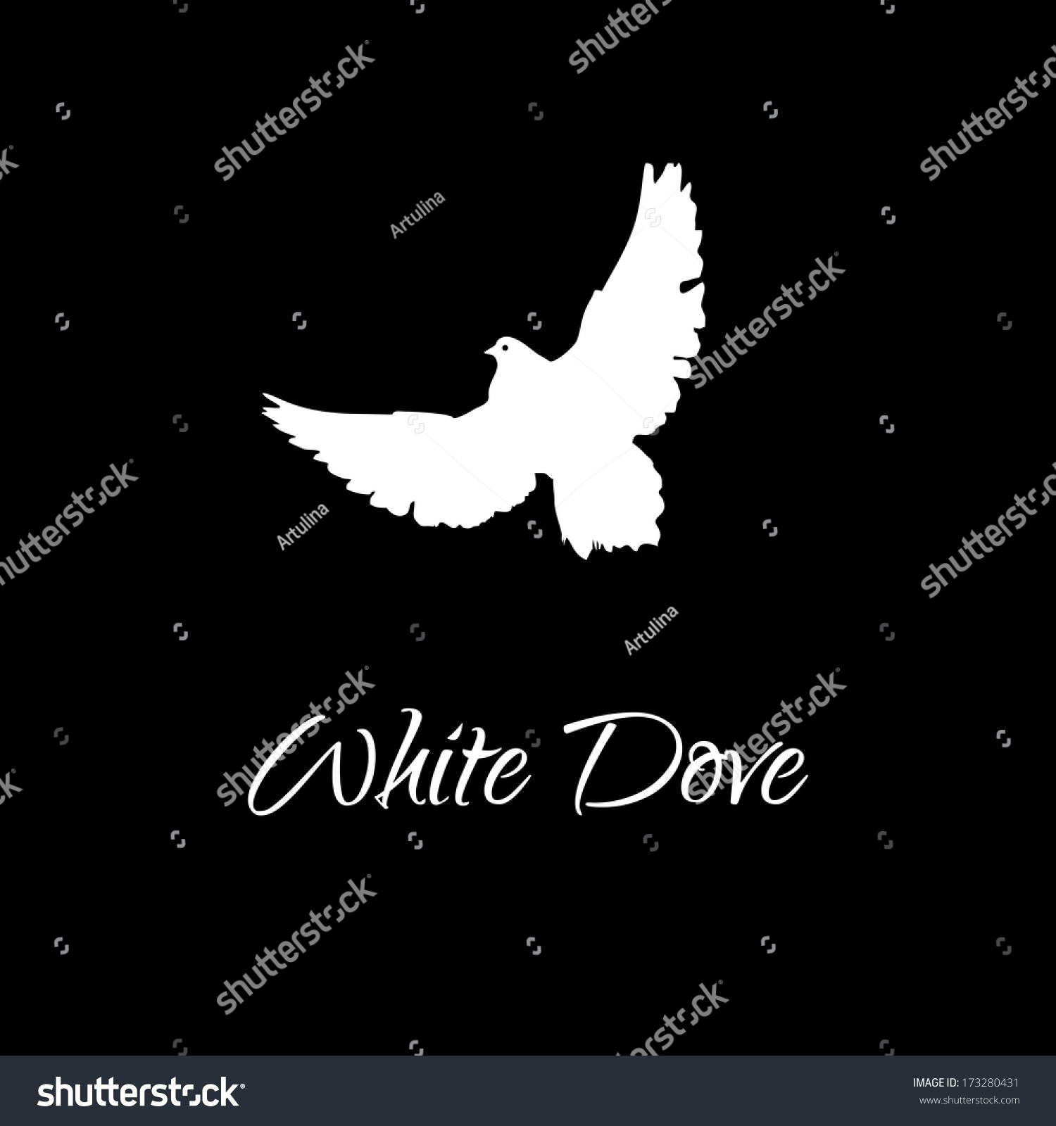 White Dove Stock Vector 173280431 - Shutterstock
