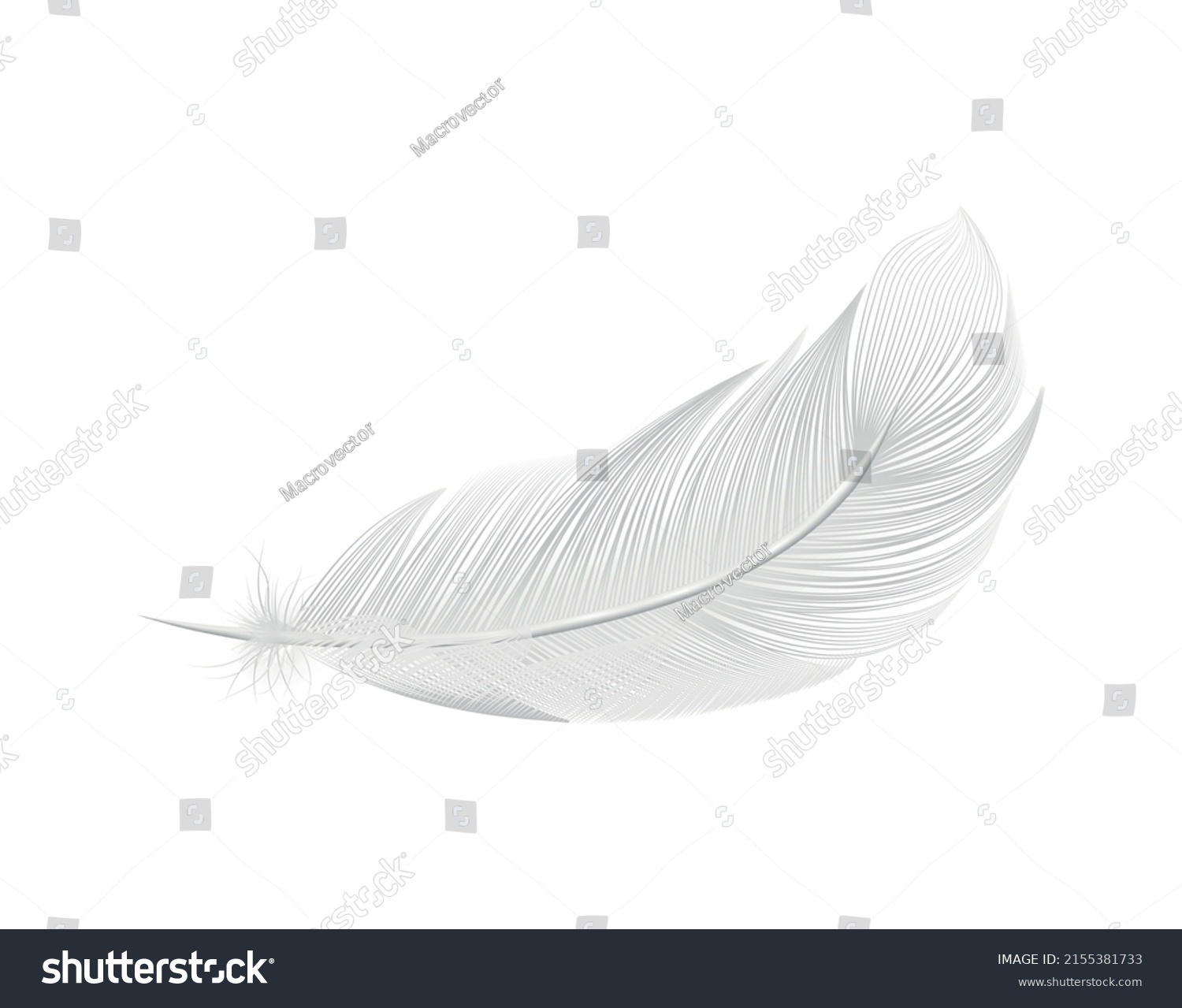 White Feathers Realistic Composition Isolated Image Stock Vector ...