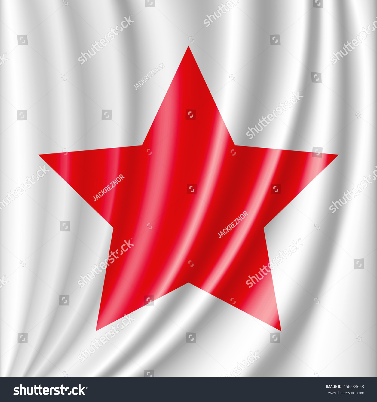 red and white flag with star