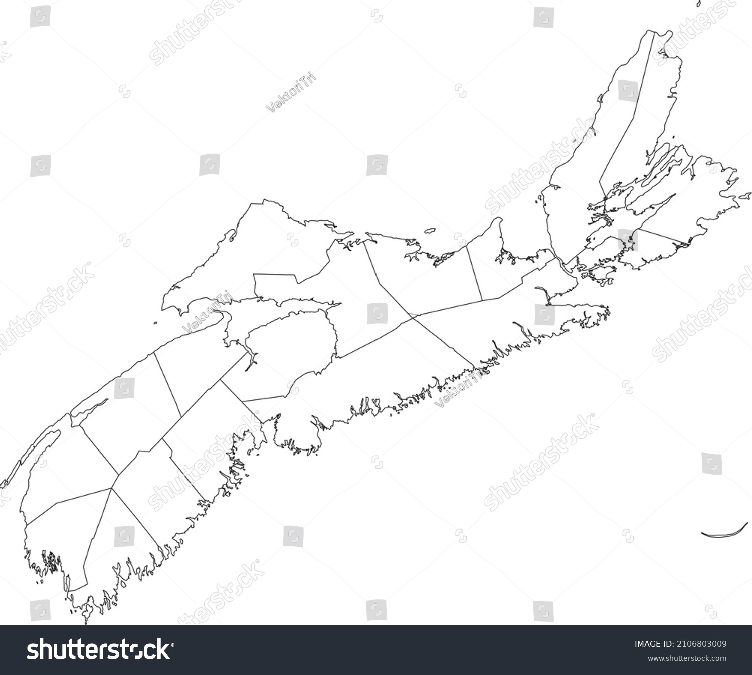 White Flat Blank Vector Administrative Map Stock Vector (Royalty Free ...