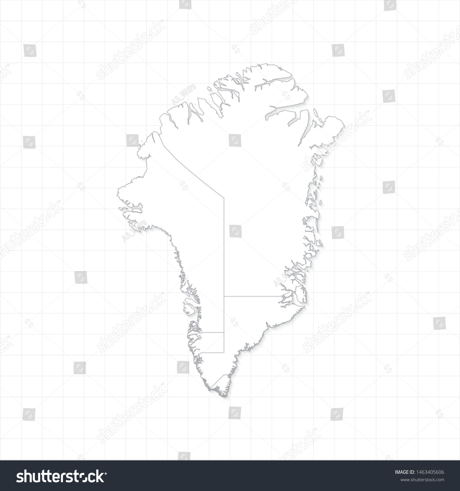 White Greenland Map Grid Vector Thin Stock Vector (Royalty Free ...