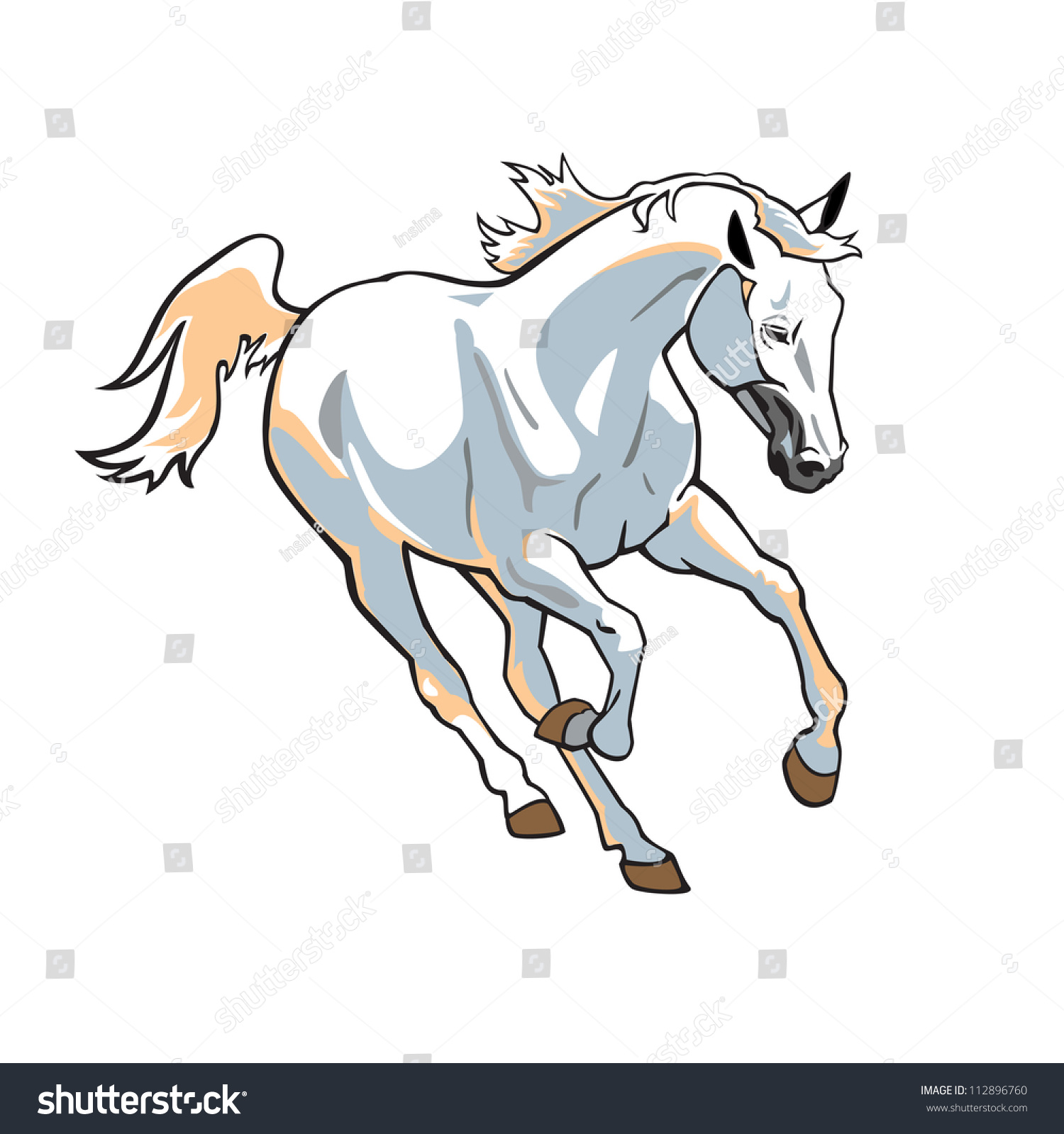 White Horse Vector Picture Isolated On Stock Vector (Royalty Free