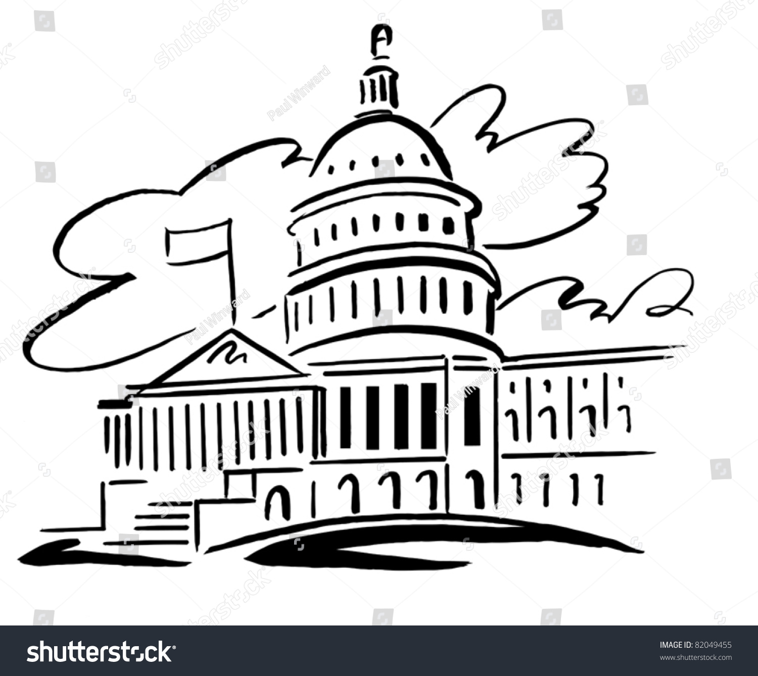 White House Stock Vector 82049455 : Shutterstock