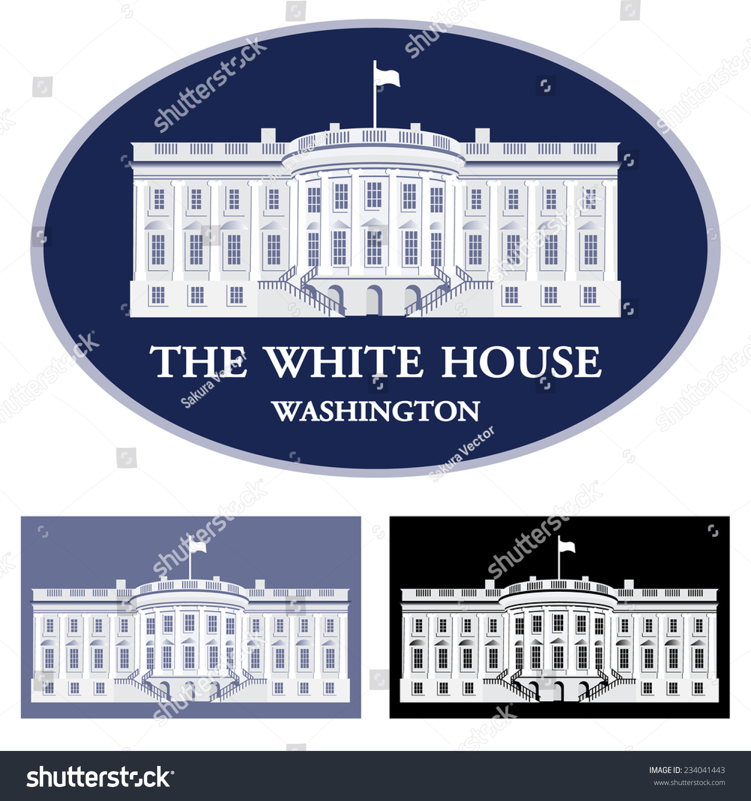 White House Detailed Vector Illustration Stock Vector (Royalty Free