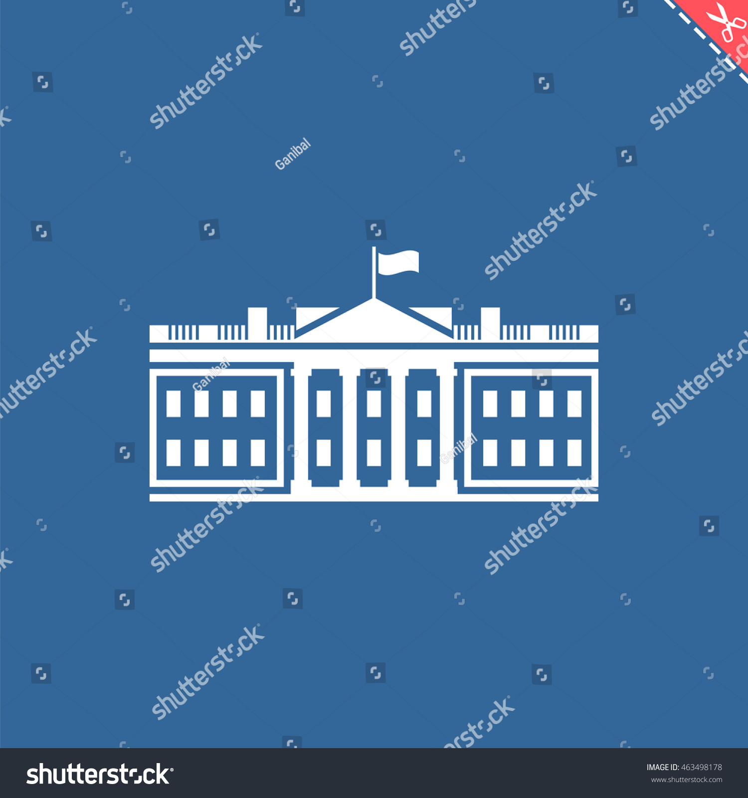 White House Washington Dc Icon Stock Vector 463498178 : Shutterstock