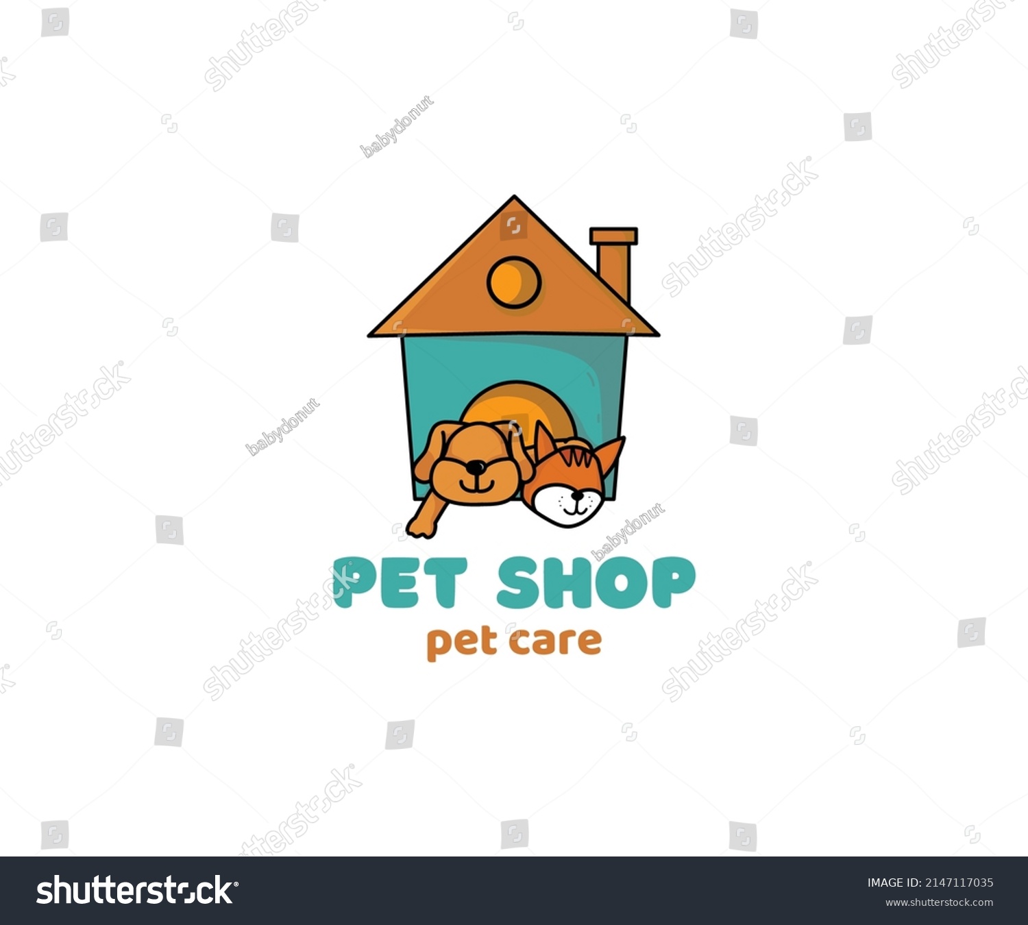 White Illustrated Pet Shop Logo Stock Vector (Royalty Free) 2147117035 ...