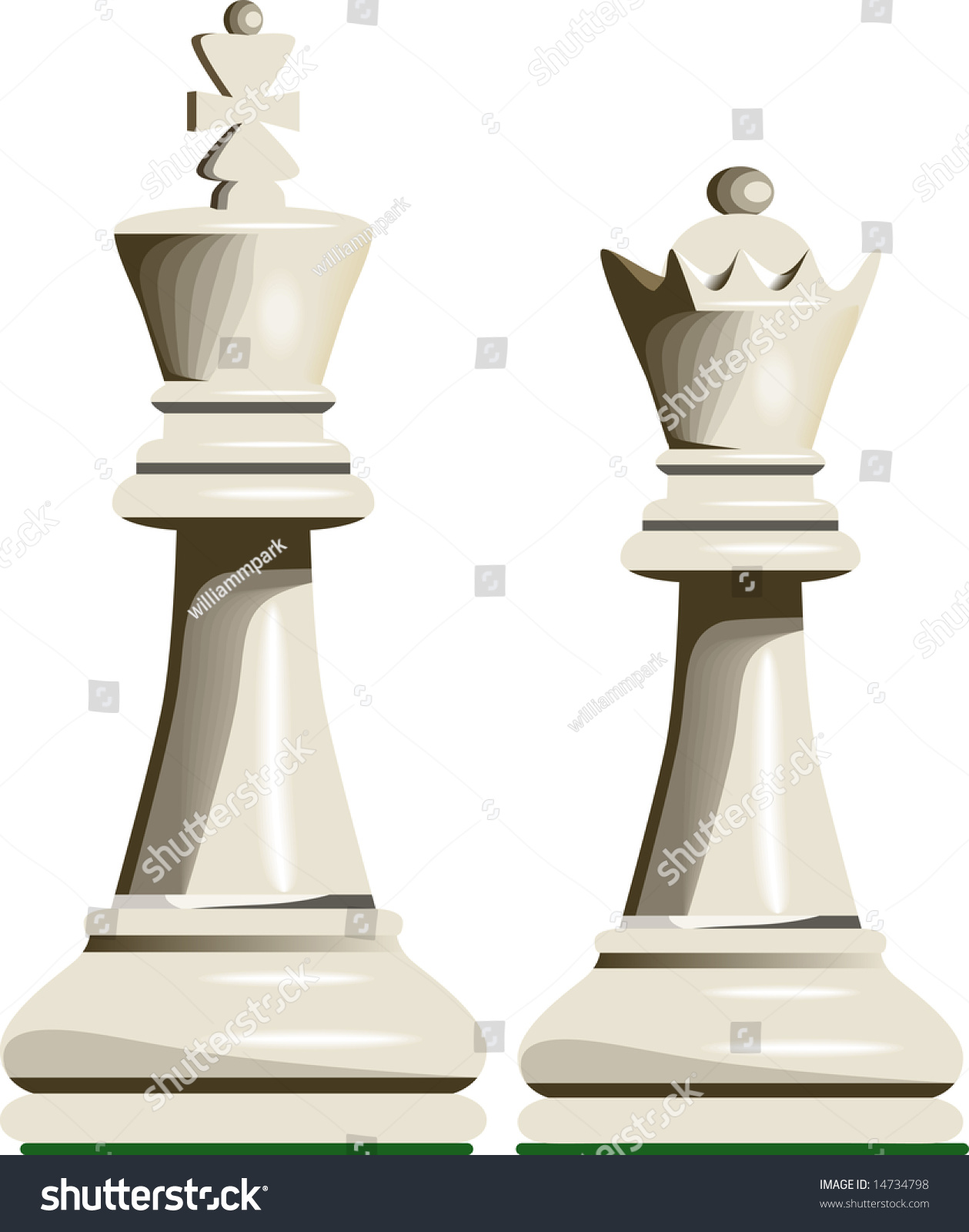 White King Queen Chess Pieces Stock Vector 14734798 - Shutterstock