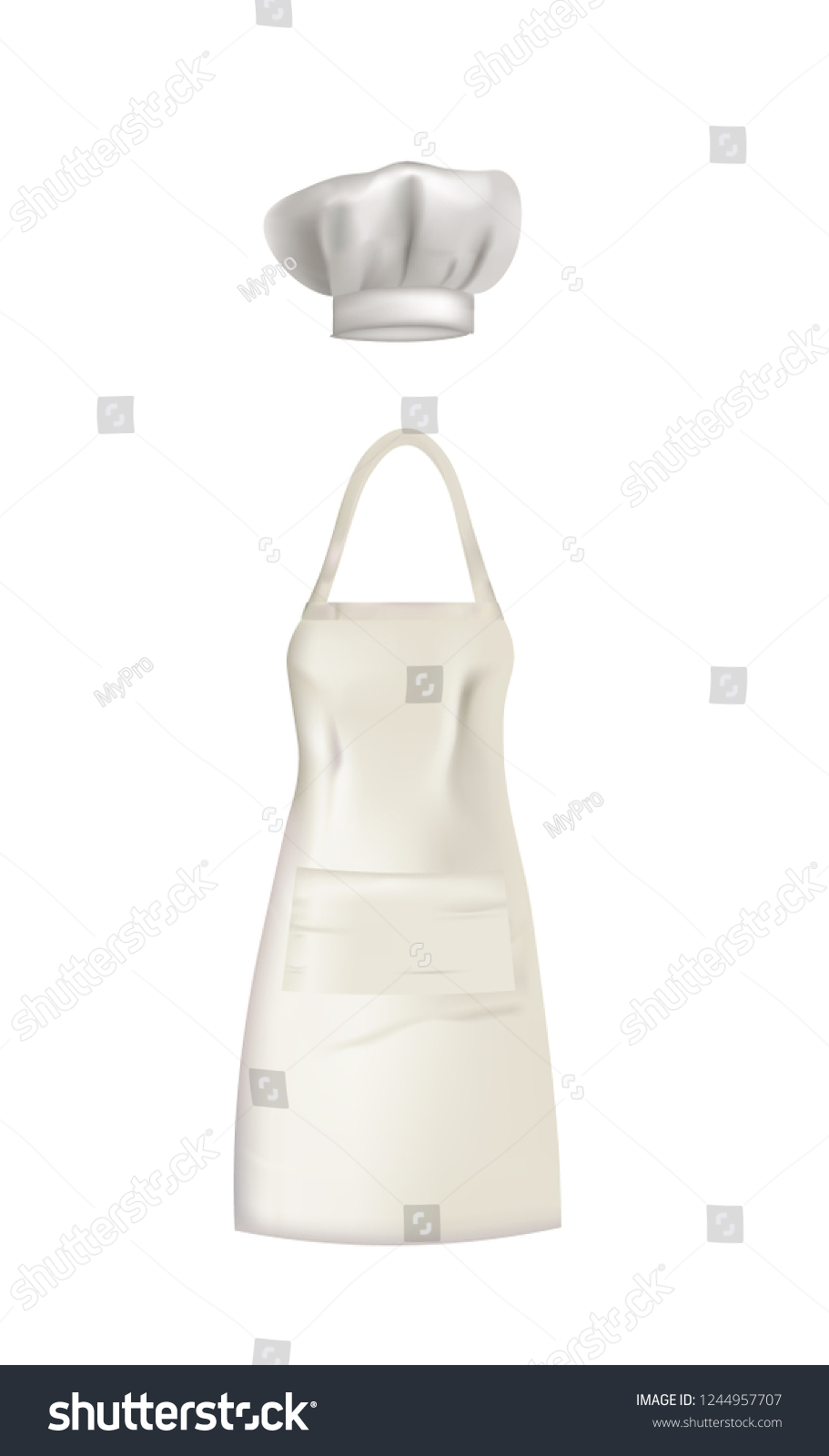 White Kitchen Apron Cooking Cap Vector Stock Vector (Royalty Free