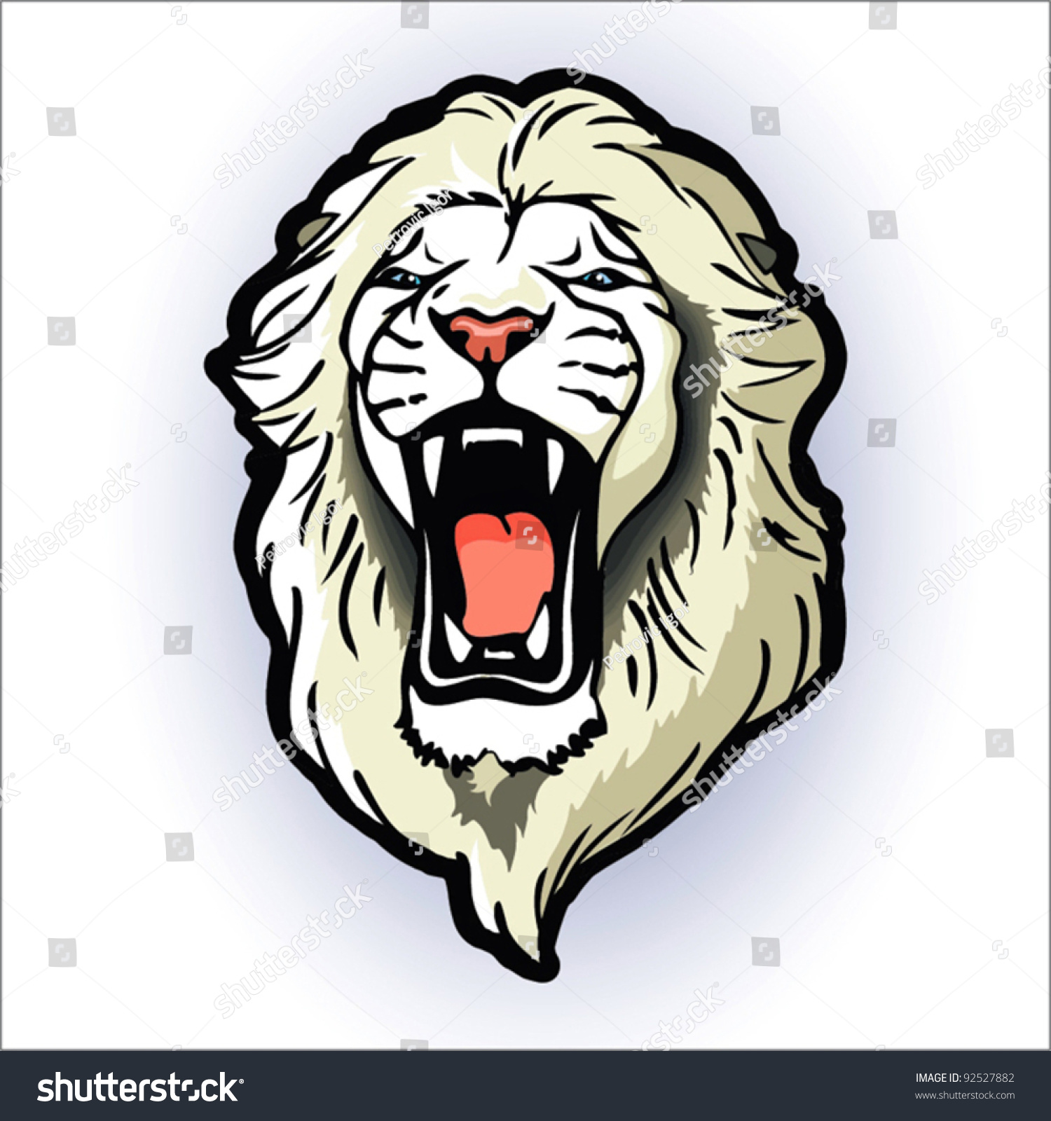 White Lion Vector Illustration Background Stock Vector 92527882