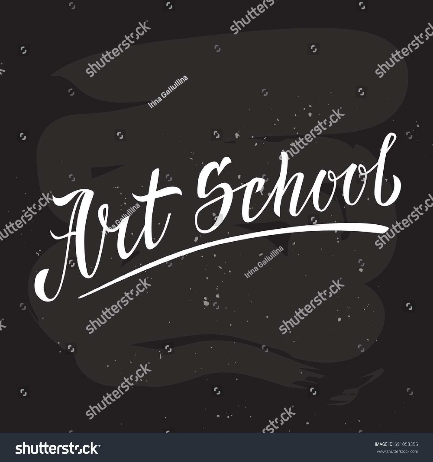 White Logo Black Chalk Art Board Stock Vector Royalty Free 691053355