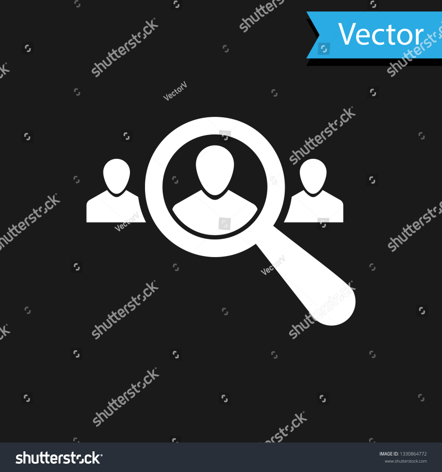 White Magnifying Glass Search People Icon Stock Vector Royalty Free