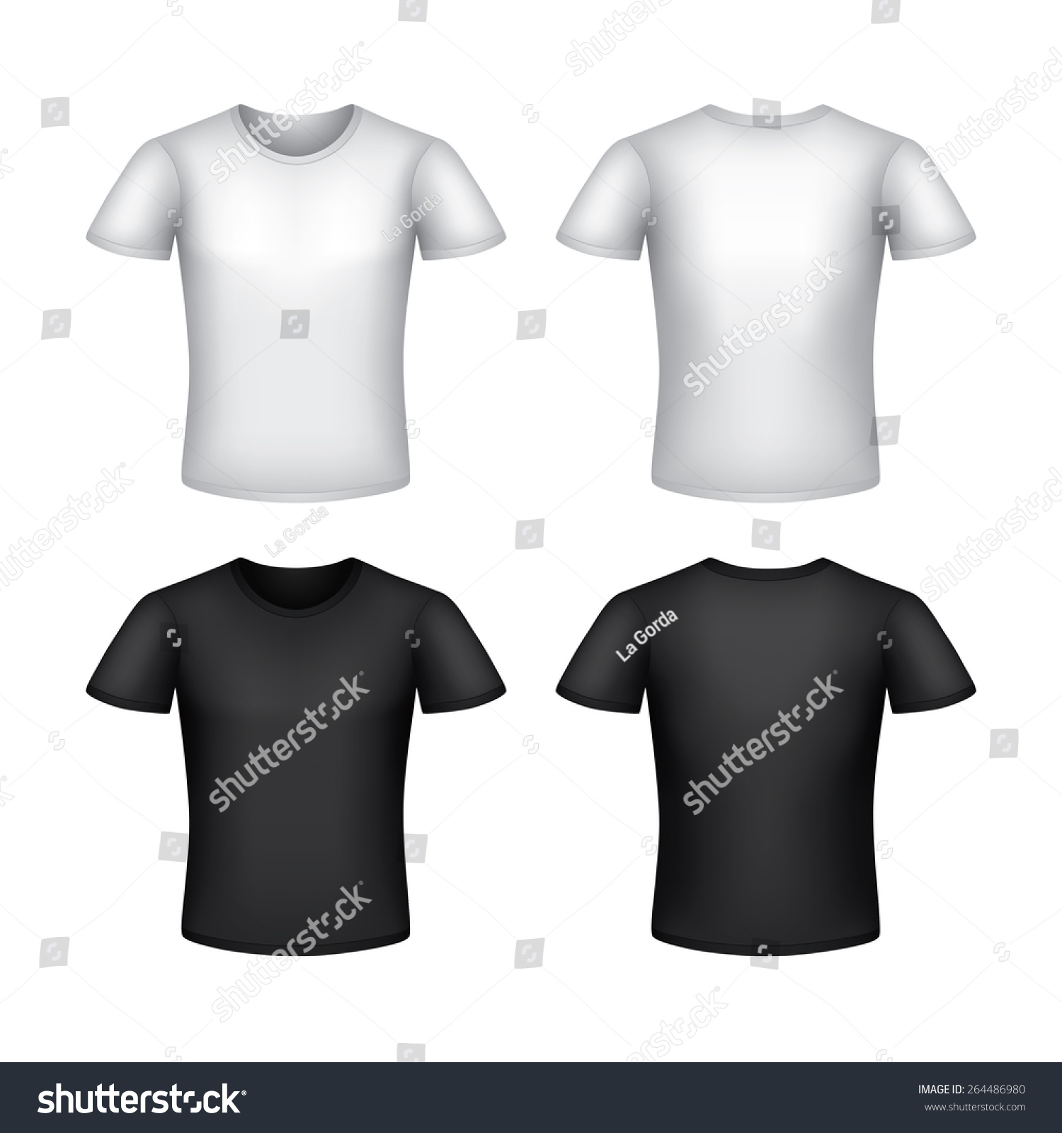 White Man T-Shirt Template Isolated On White Photo-Realistic Vector ...