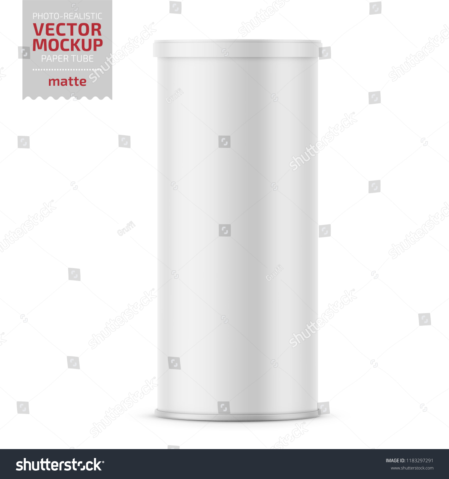 Download White Matte Paper Tube Plastic Lid Stock Vector Royalty Free 1183297291