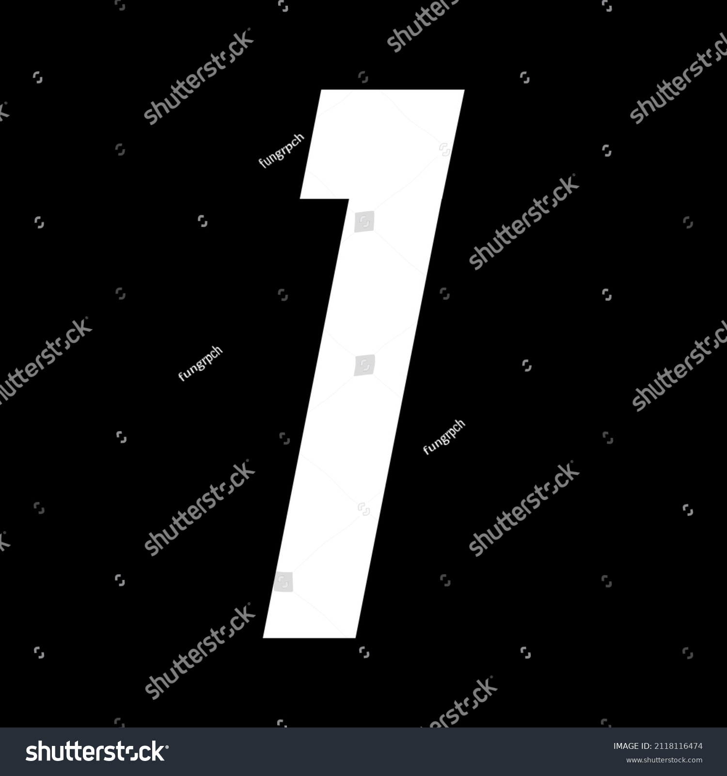 White Number Black Background Stock Vector (Royalty Free) 2118116474