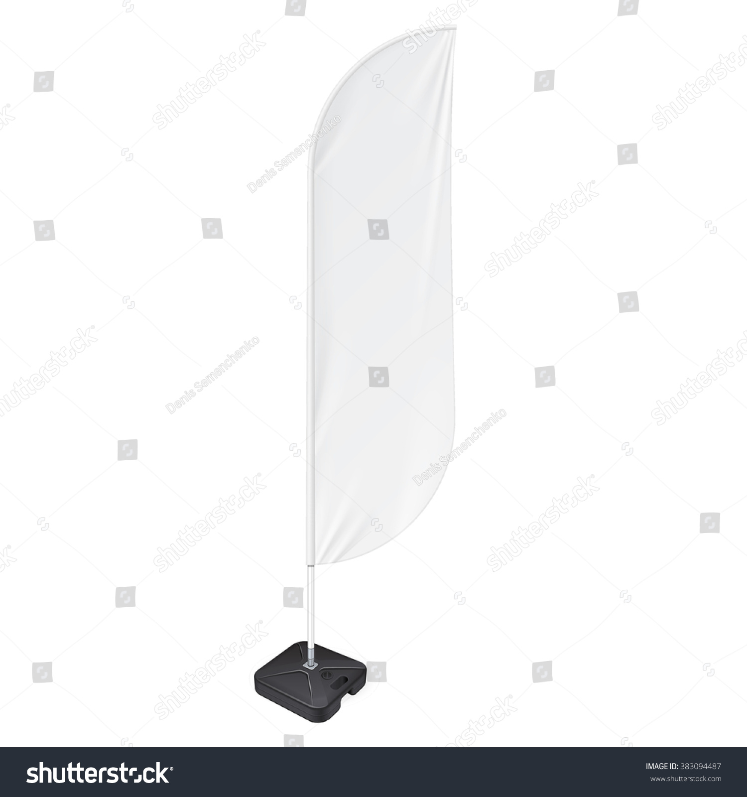White Outdoor Feather Flag Ground Fillable Stock Vector 383094487 Shutterstock Feather Flag Template Vector