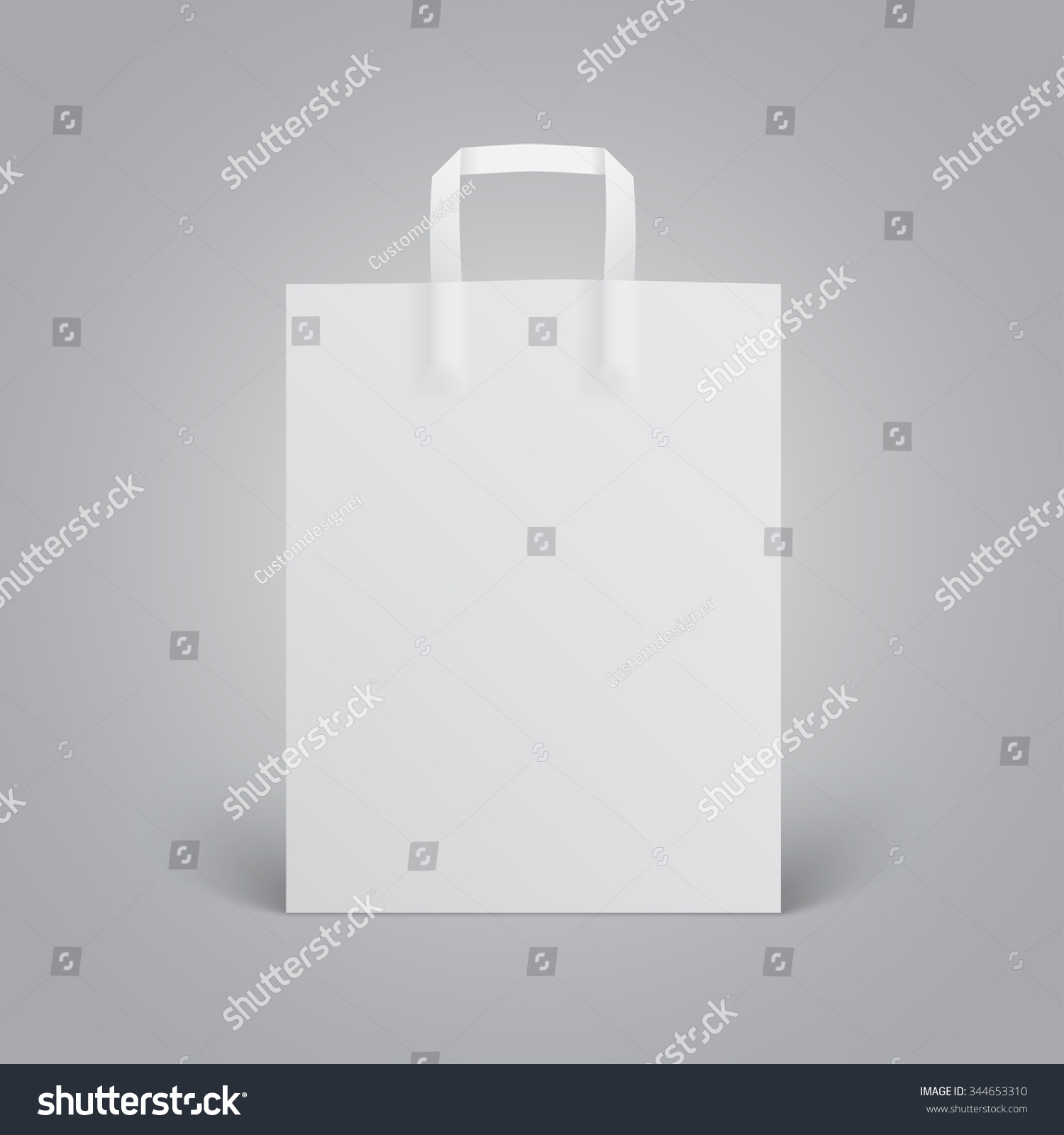 Download White Paper Bag Mockup Handles On Stock Vector (Royalty ...