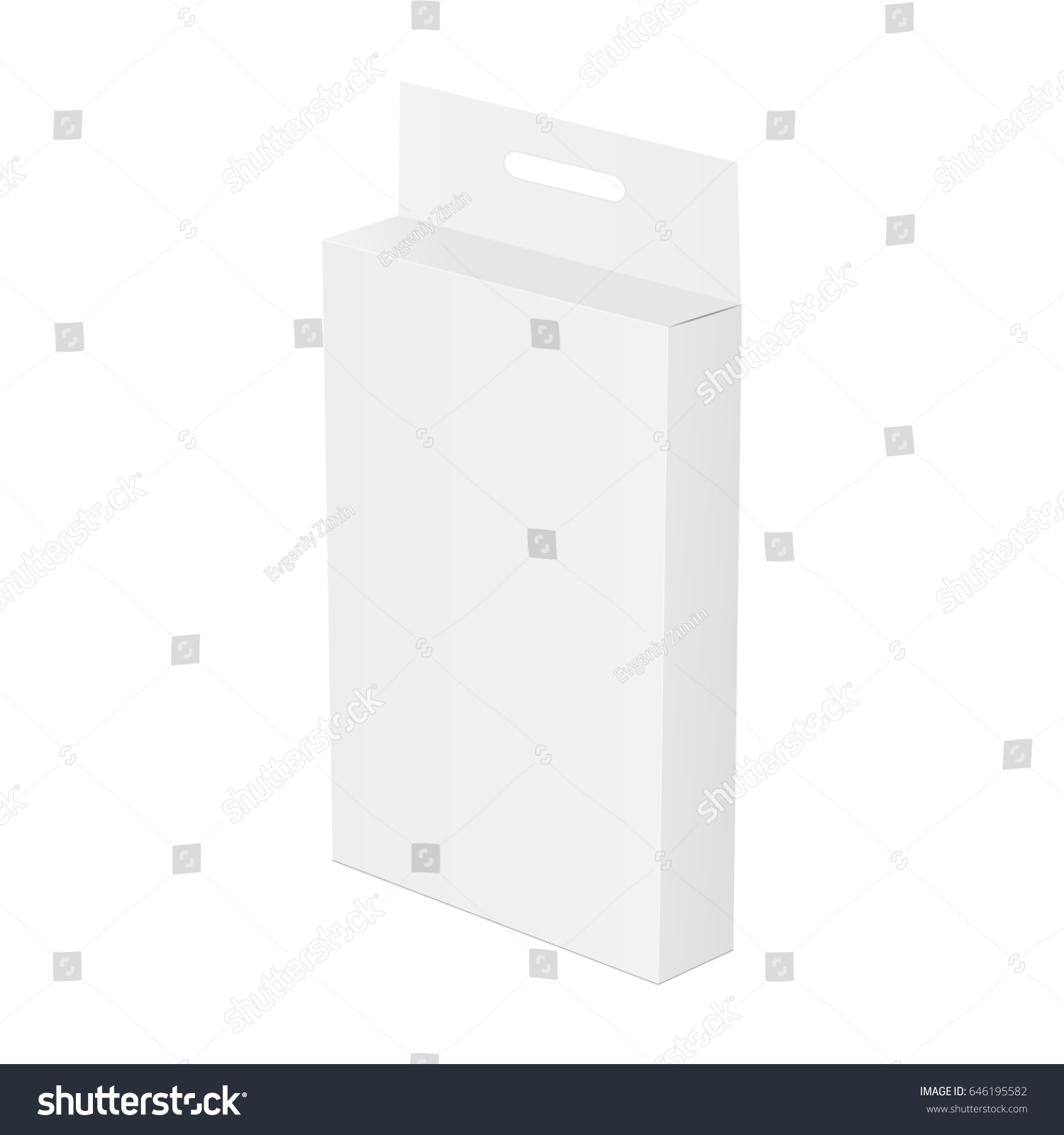 Download White Paper Box Mockup Hang Tab Stock Vector Royalty Free 646195582