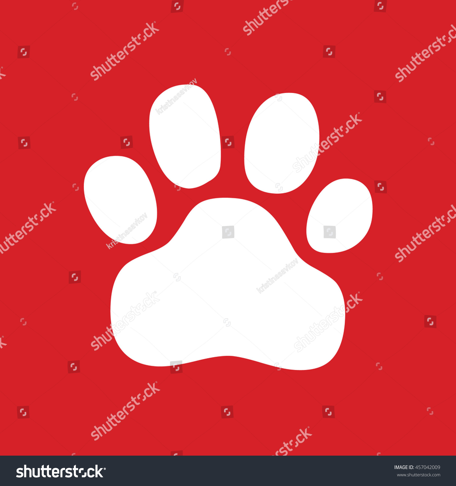 White Paw Print Vector Illustration Red Stock Vector (Royalty Free ...