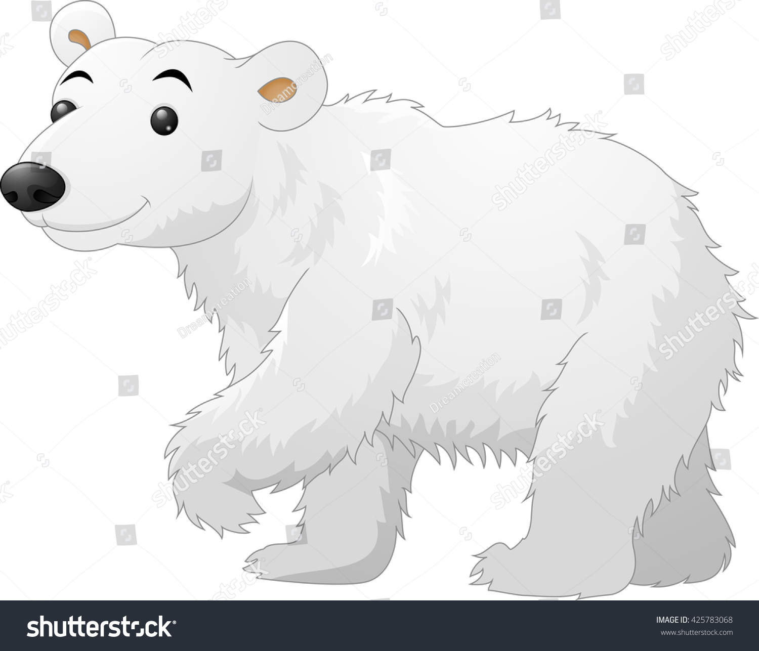 White Polar Bear Cartoon Stock Vector (Royalty Free) 425783068