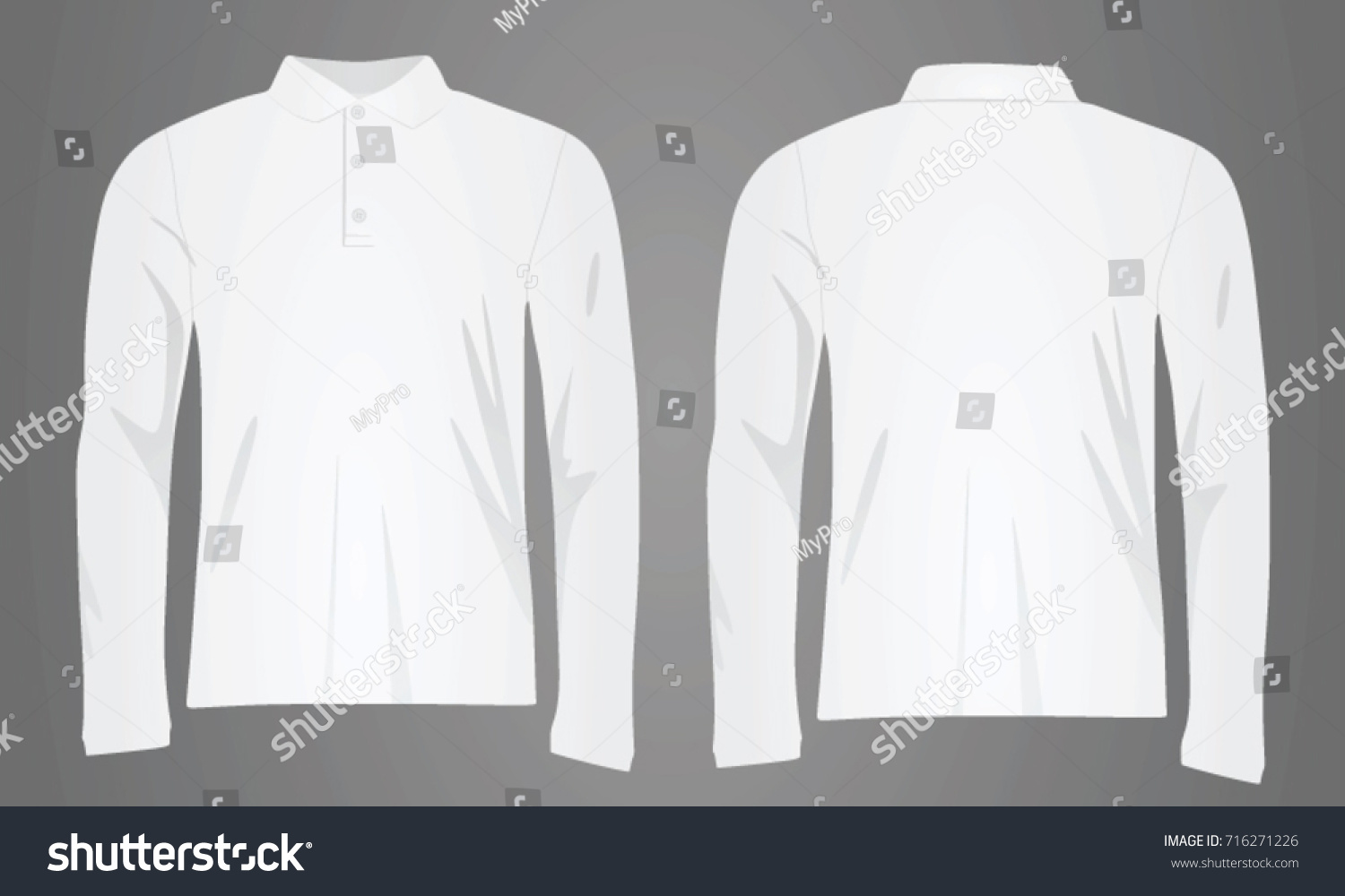 1,662 White polo long sleeve Stock Vectors, Images & Vector Art ...