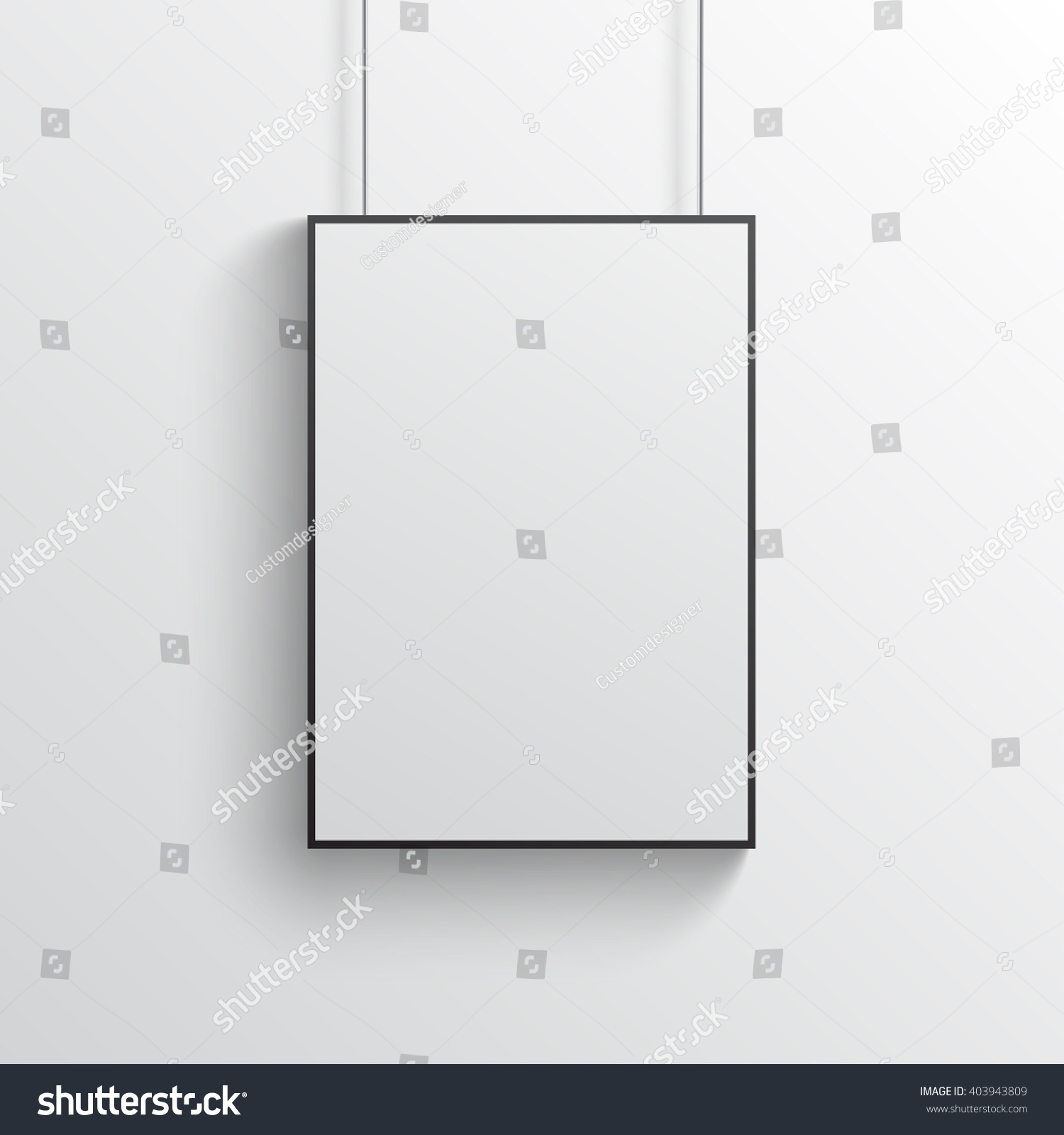 White Poster Black Frame Mockup On Stock Vector 403943809 ...