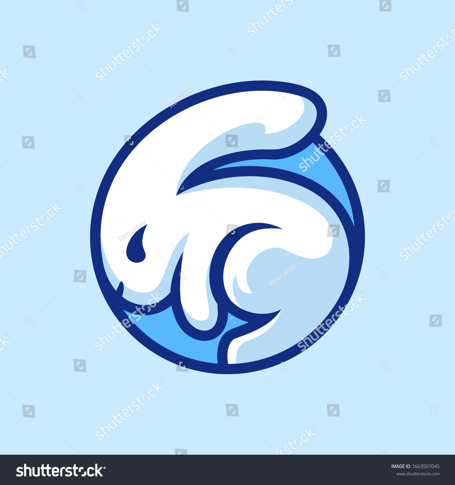 White Rabbit Circle Logo Design Stock Vector (Royalty Free) 1663507045 ...