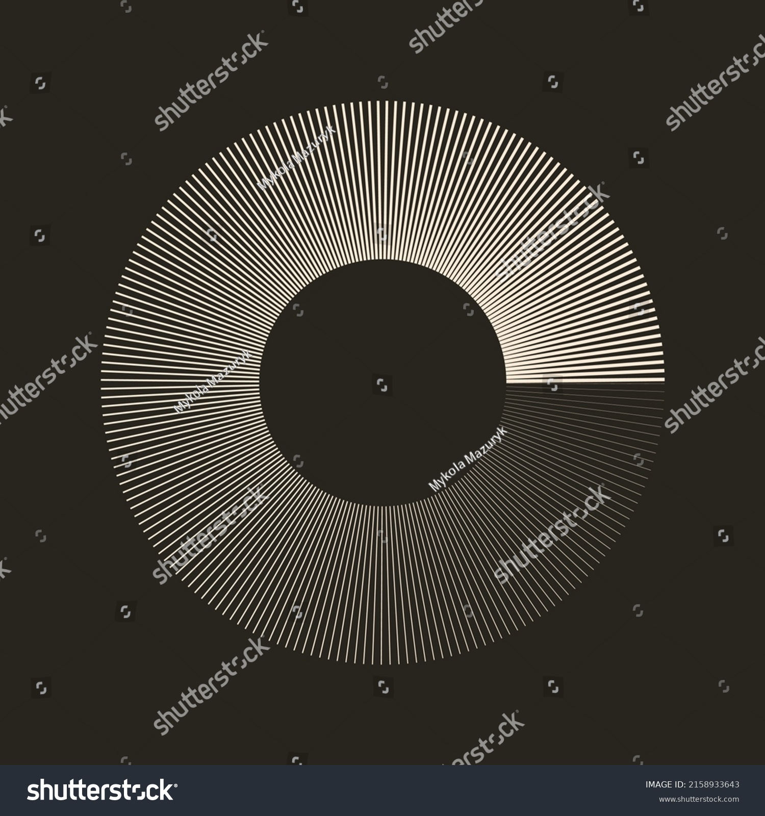 White Radial Lines Different Thickness Logo Stock Vector (Royalty Free ...