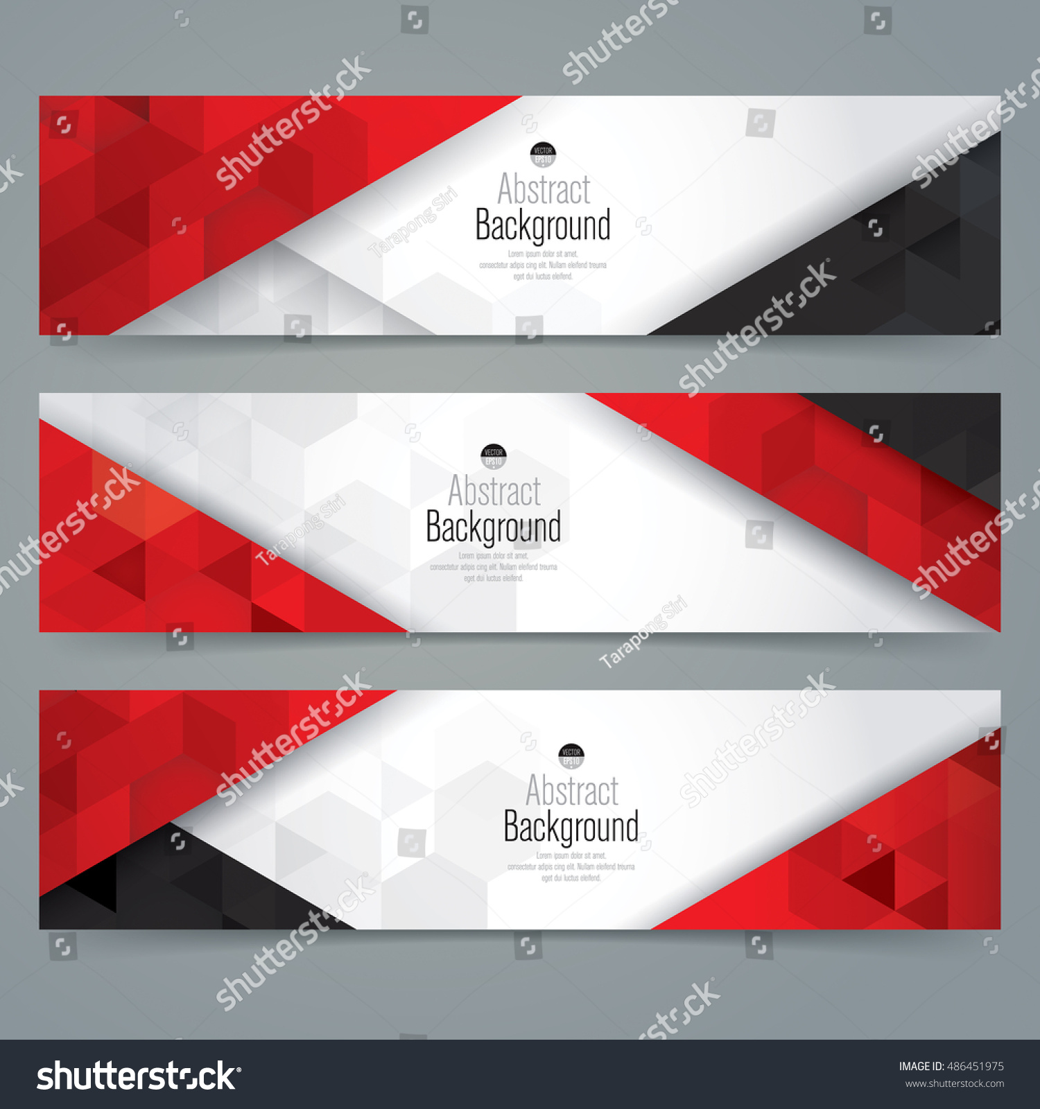  White Red Black Abstract Background Banner Stock Vector 