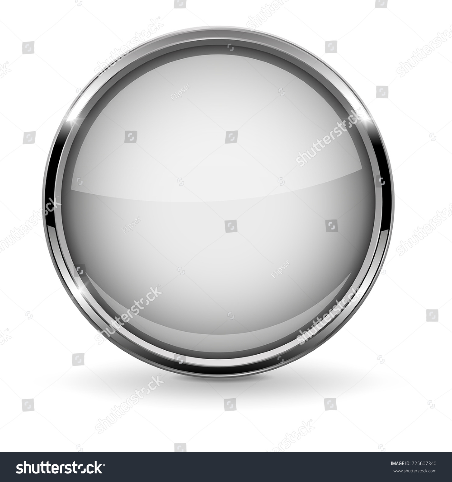 Download White Round Button Chrome Frame Vector Stock Vector Royalty Free 725607340