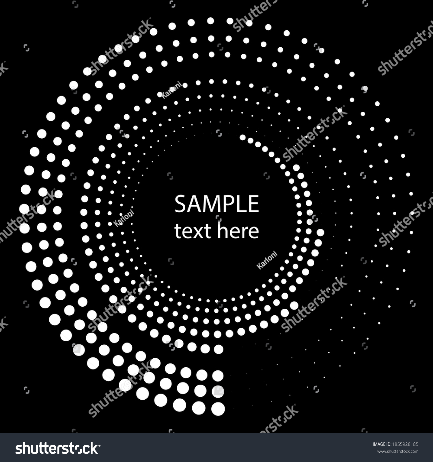 White Rounded Concentric Halftone Dots Geometric Stock Vector (Royalty ...