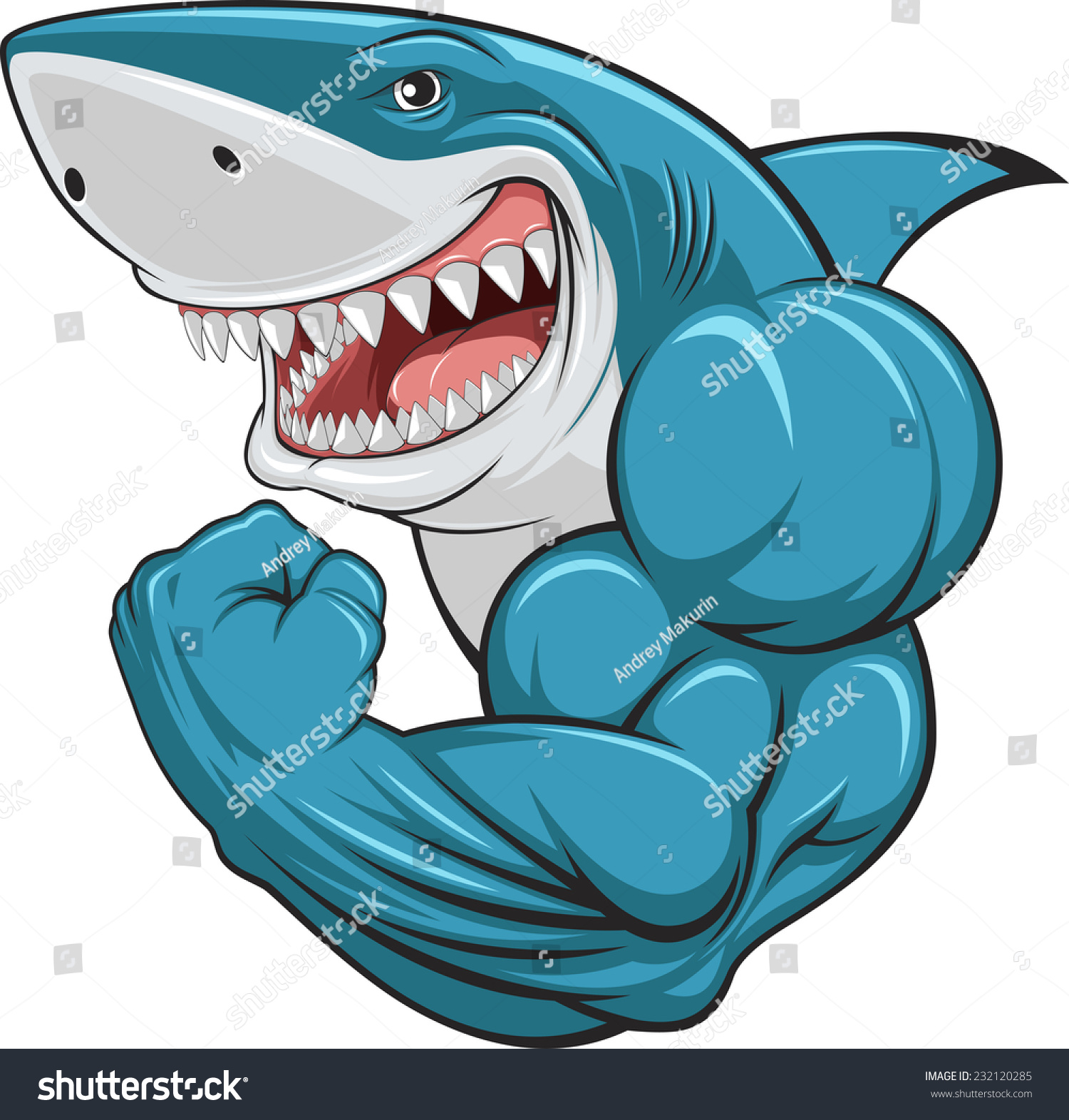 Download White Shark Stock Vector 232120285 - Shutterstock