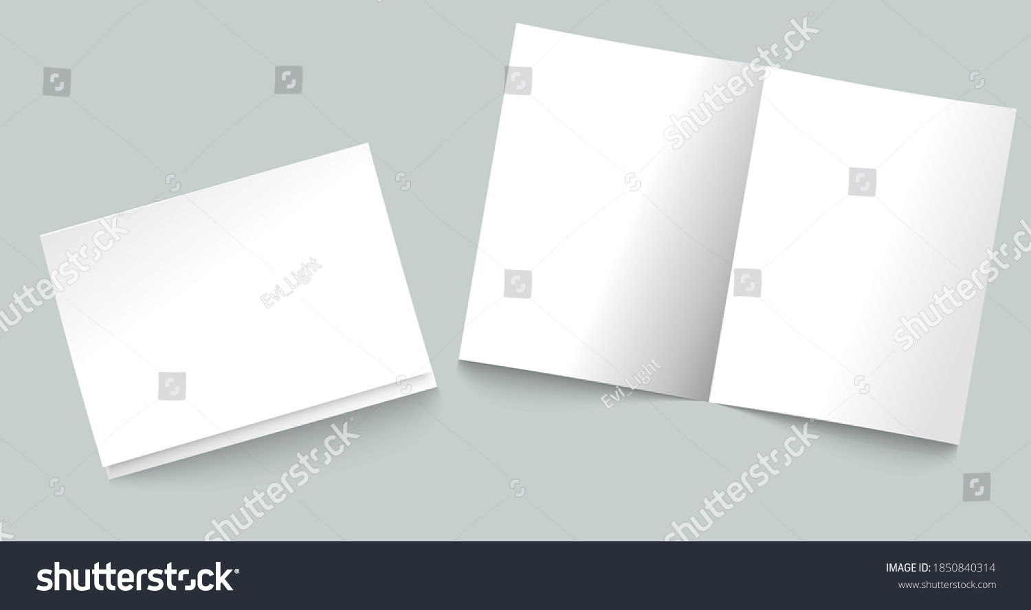 White Sheets A4 Paper Folded Half Stock Vector (Royalty Free