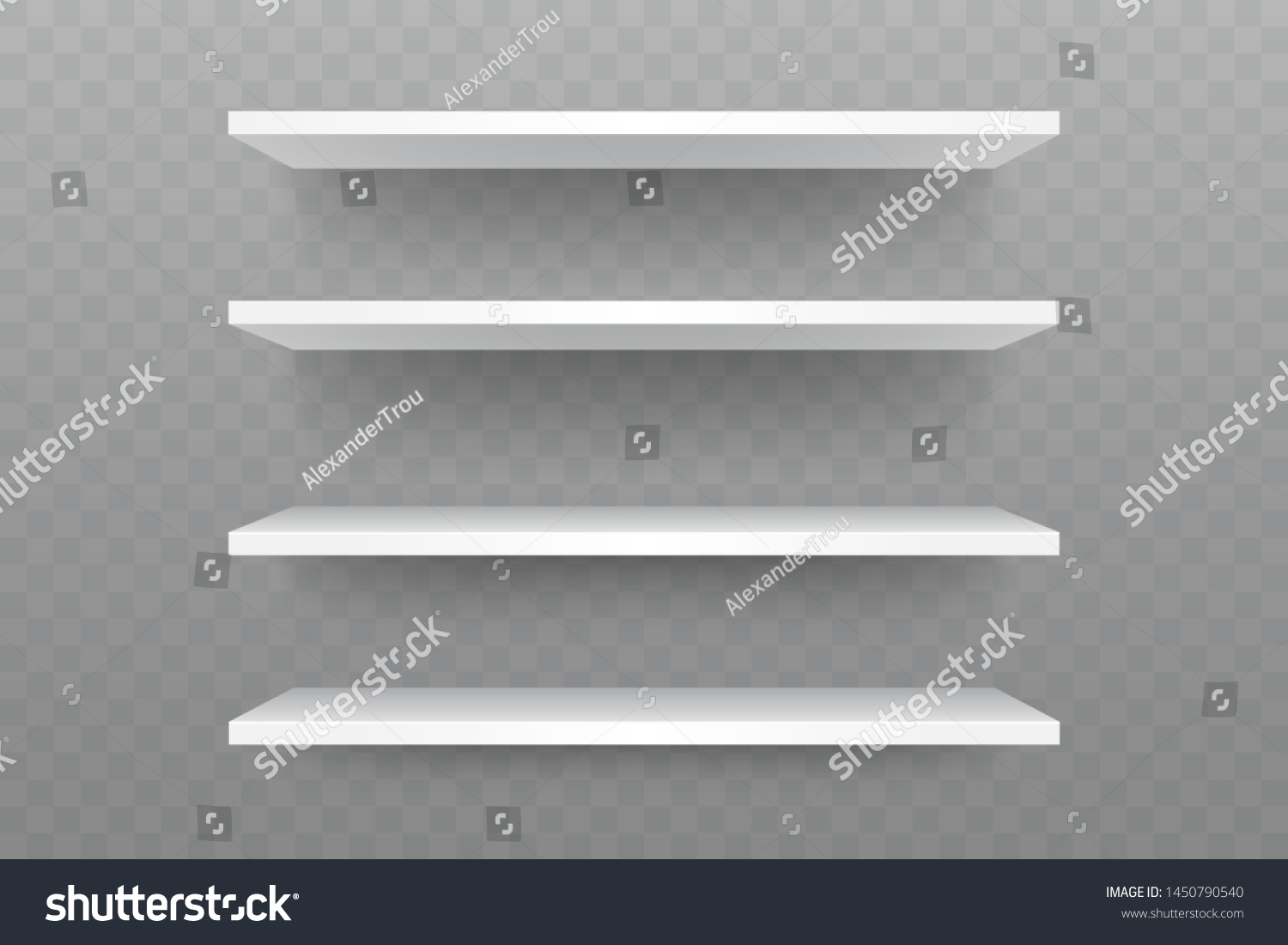 White Shelves On Wall Empty Shop Stock Vector Royalty Free