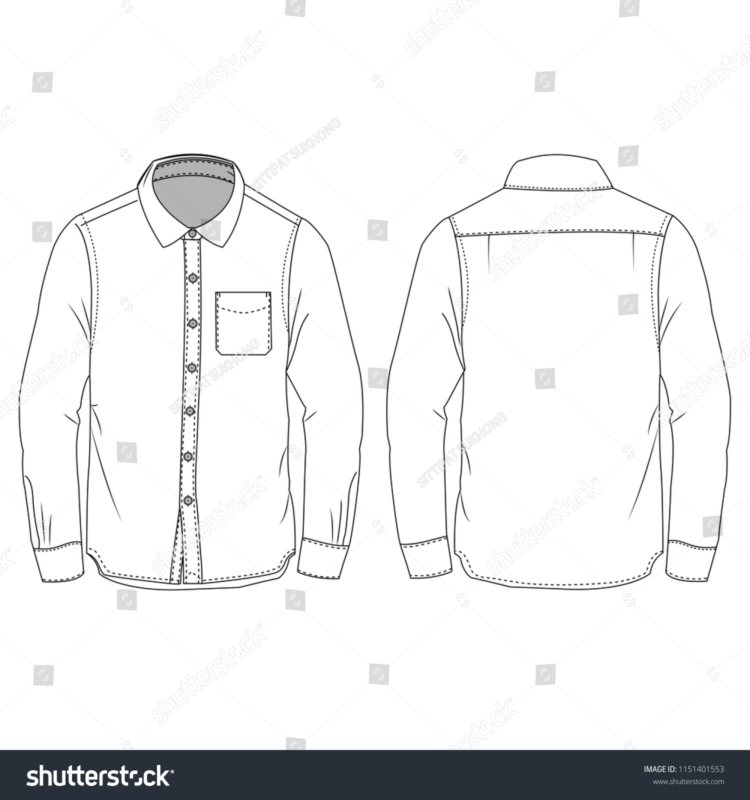 White Shirt Template Using Fashion Cloth Stock Vector (Royalty Free ...