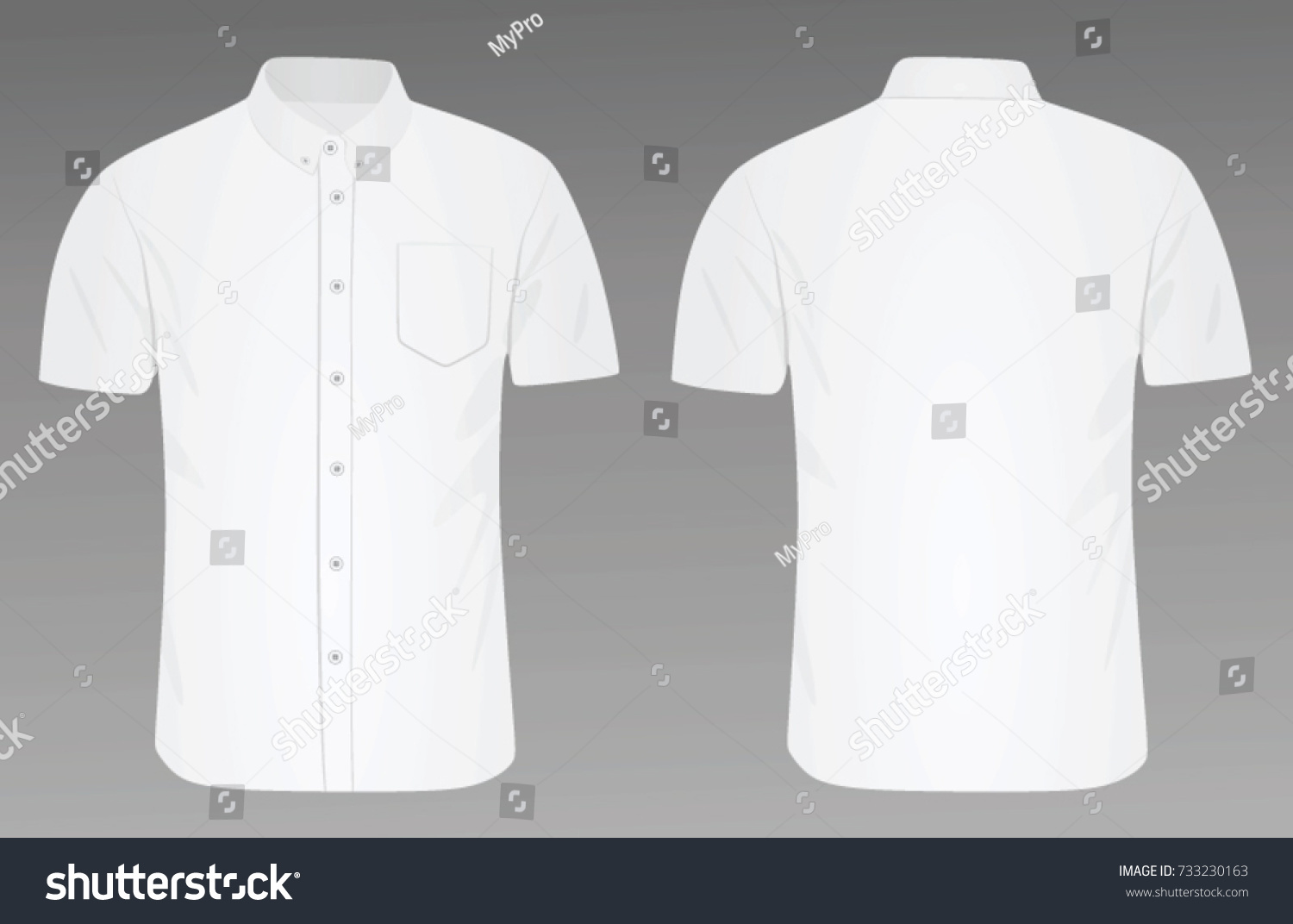 White Short Sleeve Shirt Vector Illustration Stock Vector (Royalty Free ...