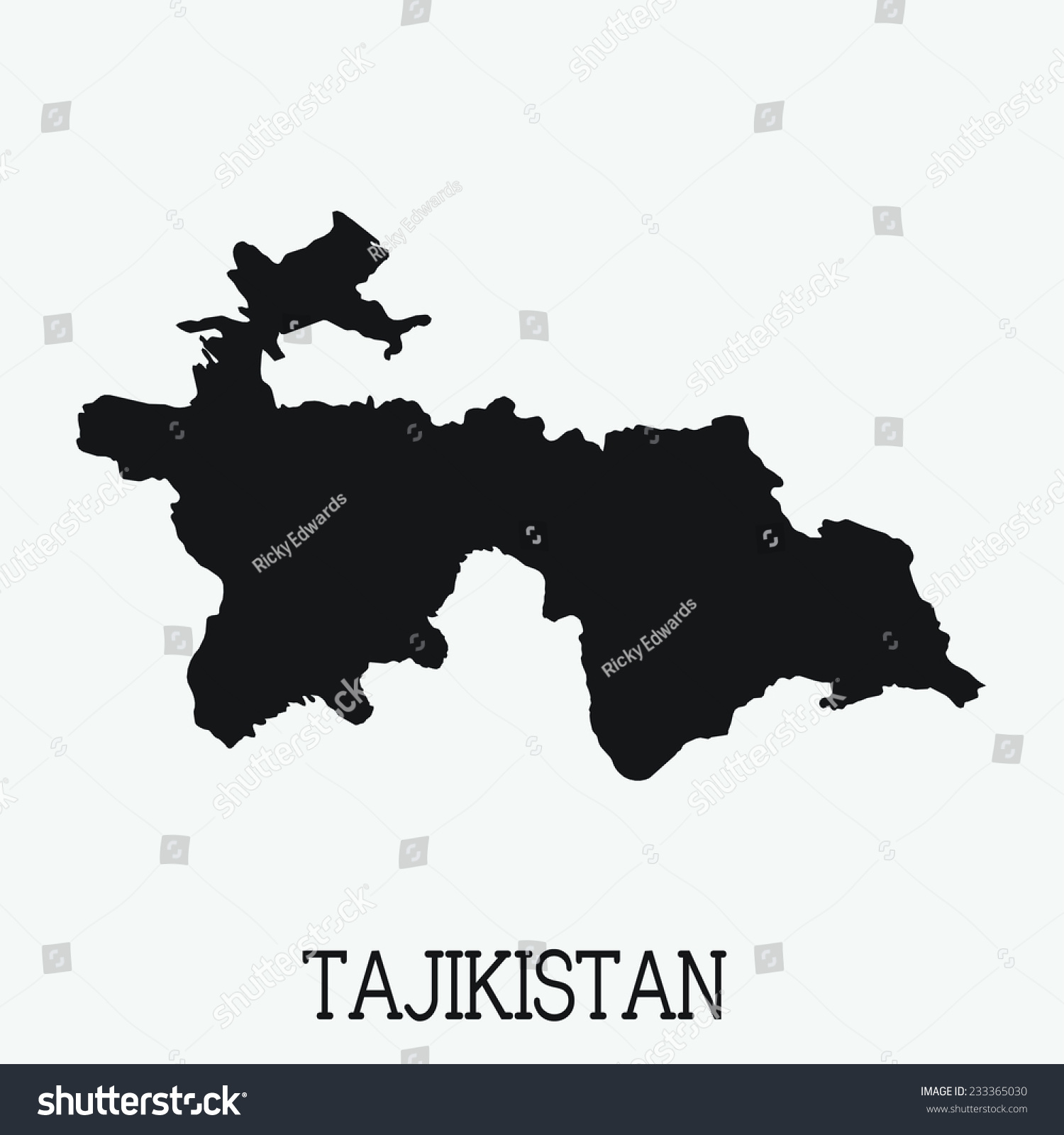 White Silhouette Country Tajikistan Stock Vector (Royalty Free) 233365030