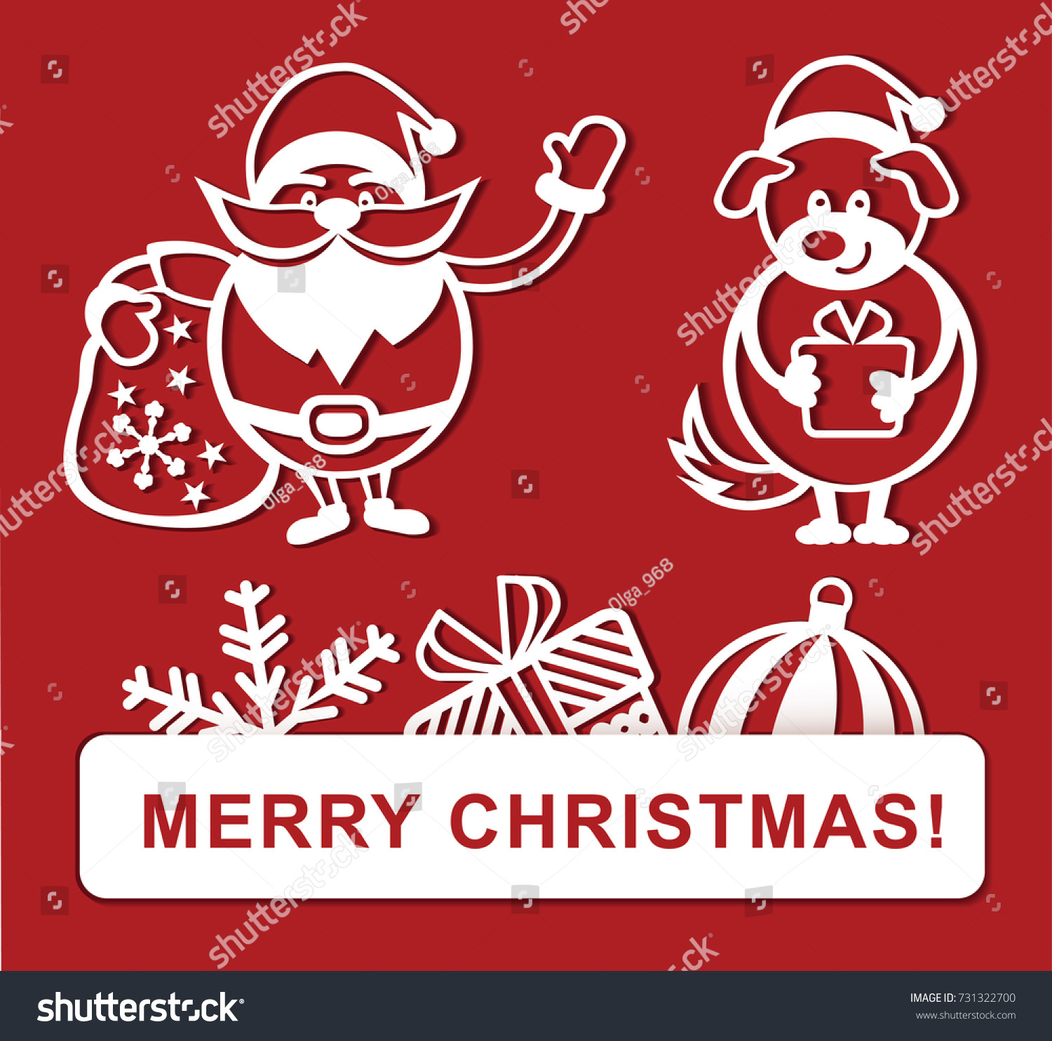 merry christmas banner white White Vector Simple Drawings Christmas Stock On Red