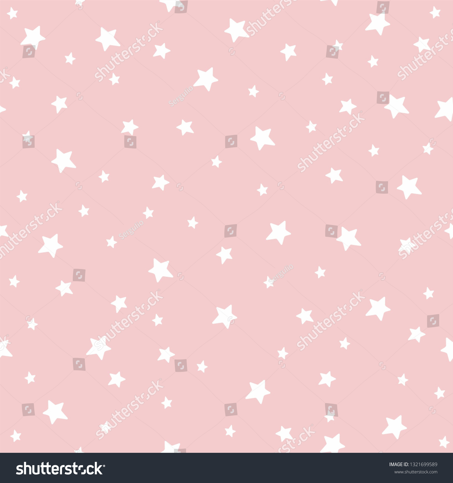 White Stars On Pink Background Seamless Stock Vector (Royalty Free ...