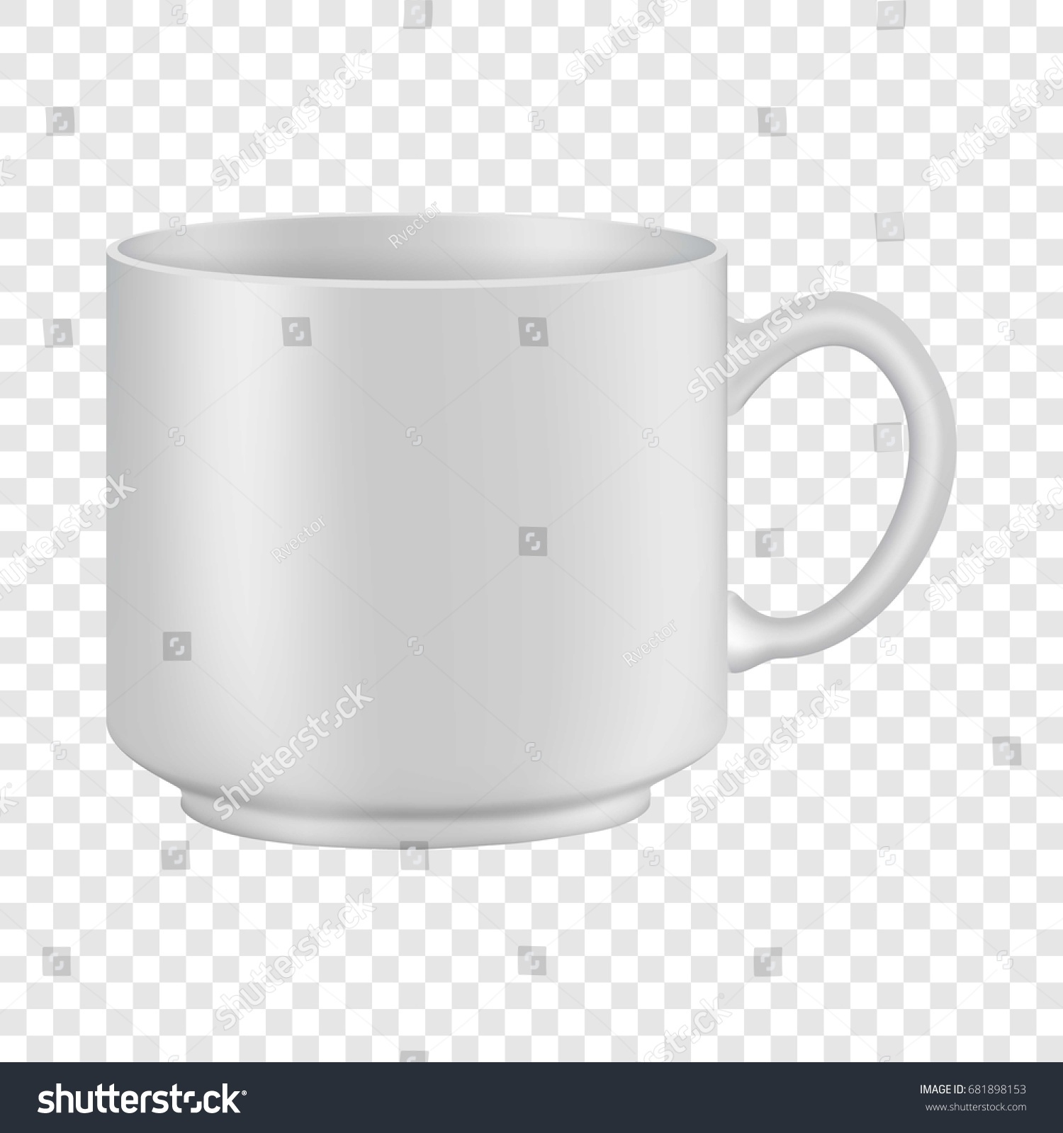 White Tea Coffee Cup Mockup Realistic Stock Vector (Royalty Free ...