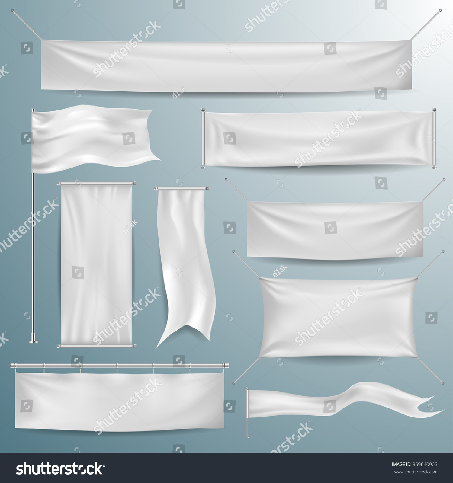 White Textile Banners And Flags Stock Vector Illustration 359640905 ...