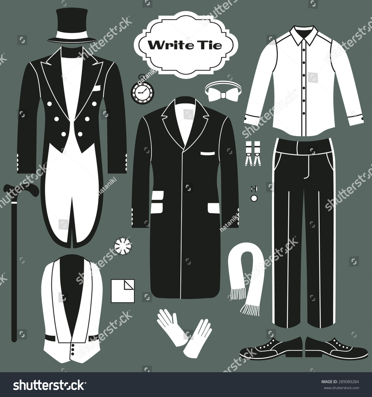 White Tie Set Clothing Men Dress 库存矢 ...