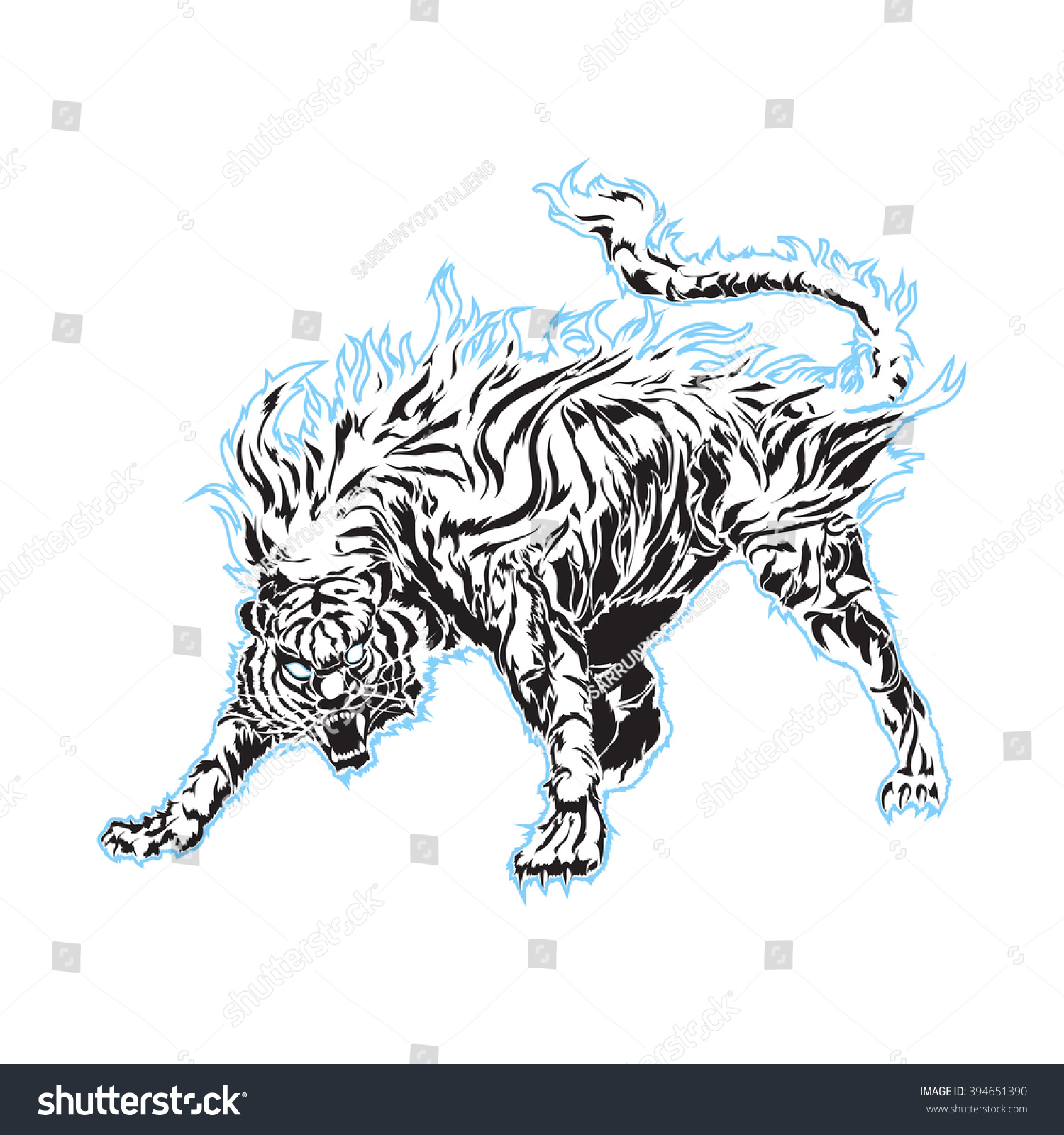 White Tiger. Stock Vector 394651390 : Shutterstock