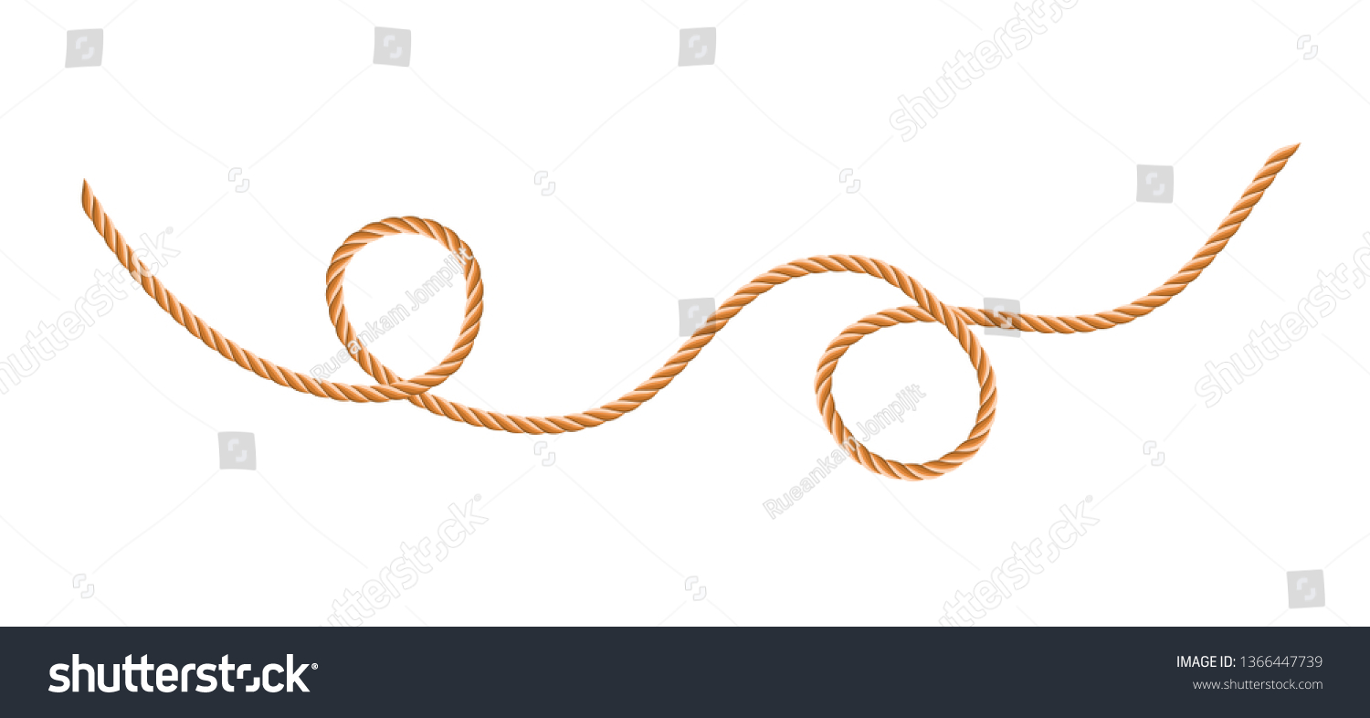 White Wavy Rope Isolated On White Stock Vector (Royalty Free) 1366447739