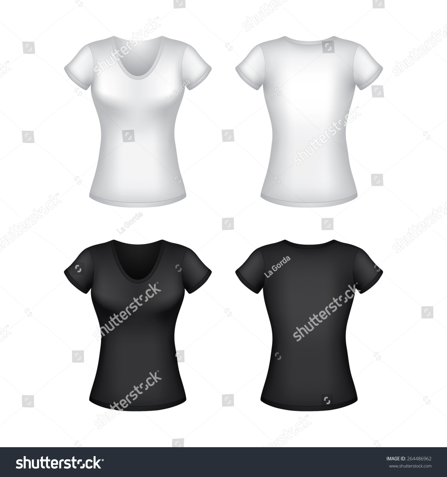 White Womans Tshirt Template Isolated On Stock Vector 264486962 ...